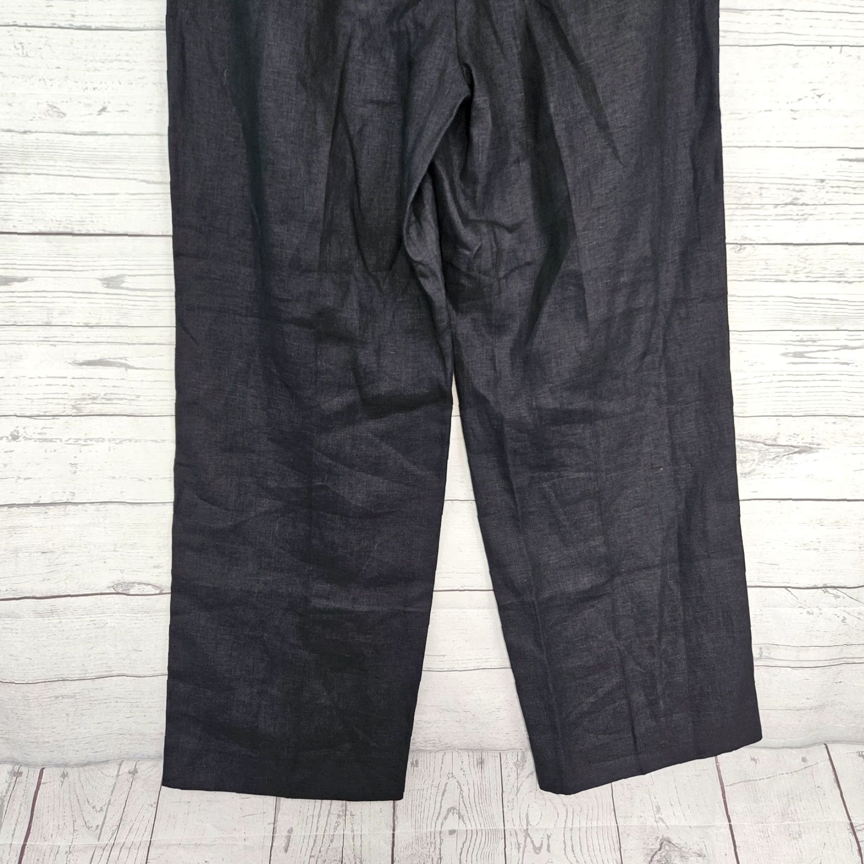 Banana Republic Banana Republic Palm a Straight Leg Linen Pants Sz 12 Black High Rise Women’s Pants Size 34" / US 12 / IT 48 - 5 Thumbnail