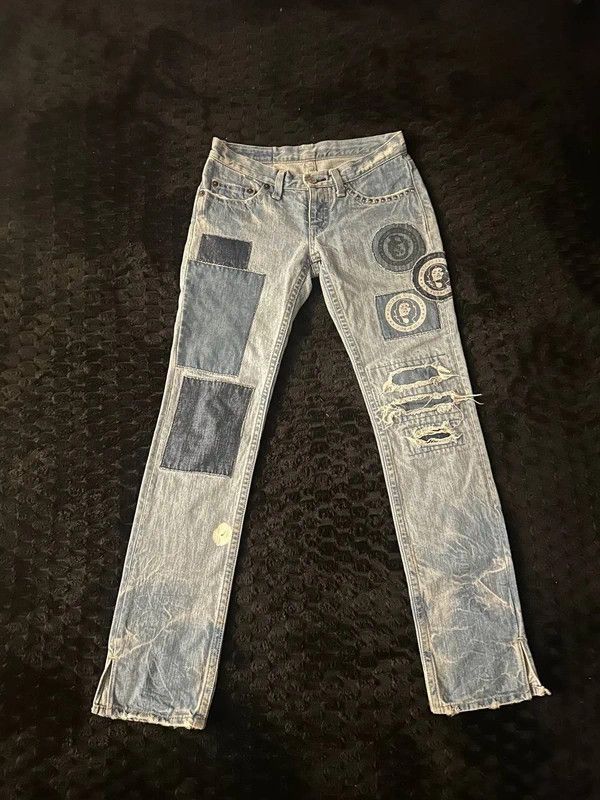 Hysteric Glamour Hysteric Glamour Kinky Jeans Patchwork Studded Denim Size US 29 - 1 Thumbnail