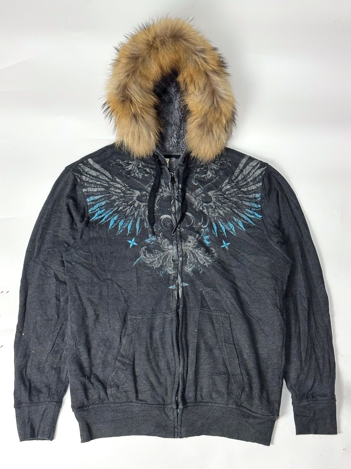 14th Addiction × If Six Was Nine × Japanese Brand Faux Fur Faded Glory Hoodie Ifsix Lgb Styled Size US M / EU 48-50 / 2 - 1 Thumbnail