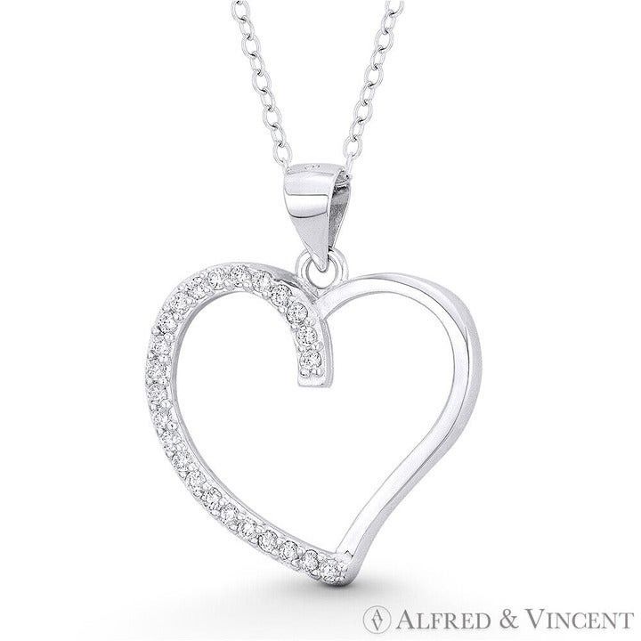 Other Open-Design Heart Charm CZ Crystal Pave 28x23mm Pendant Size ONE SIZE - 1 Preview