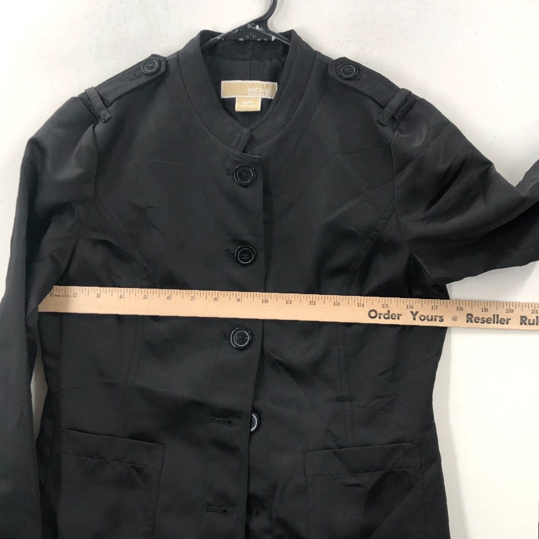 Michael Kors Michael Kors Womens Black Front Pockets Button Up Jacket Size Small Size S / US 4 / IT 40 - 7 Thumbnail