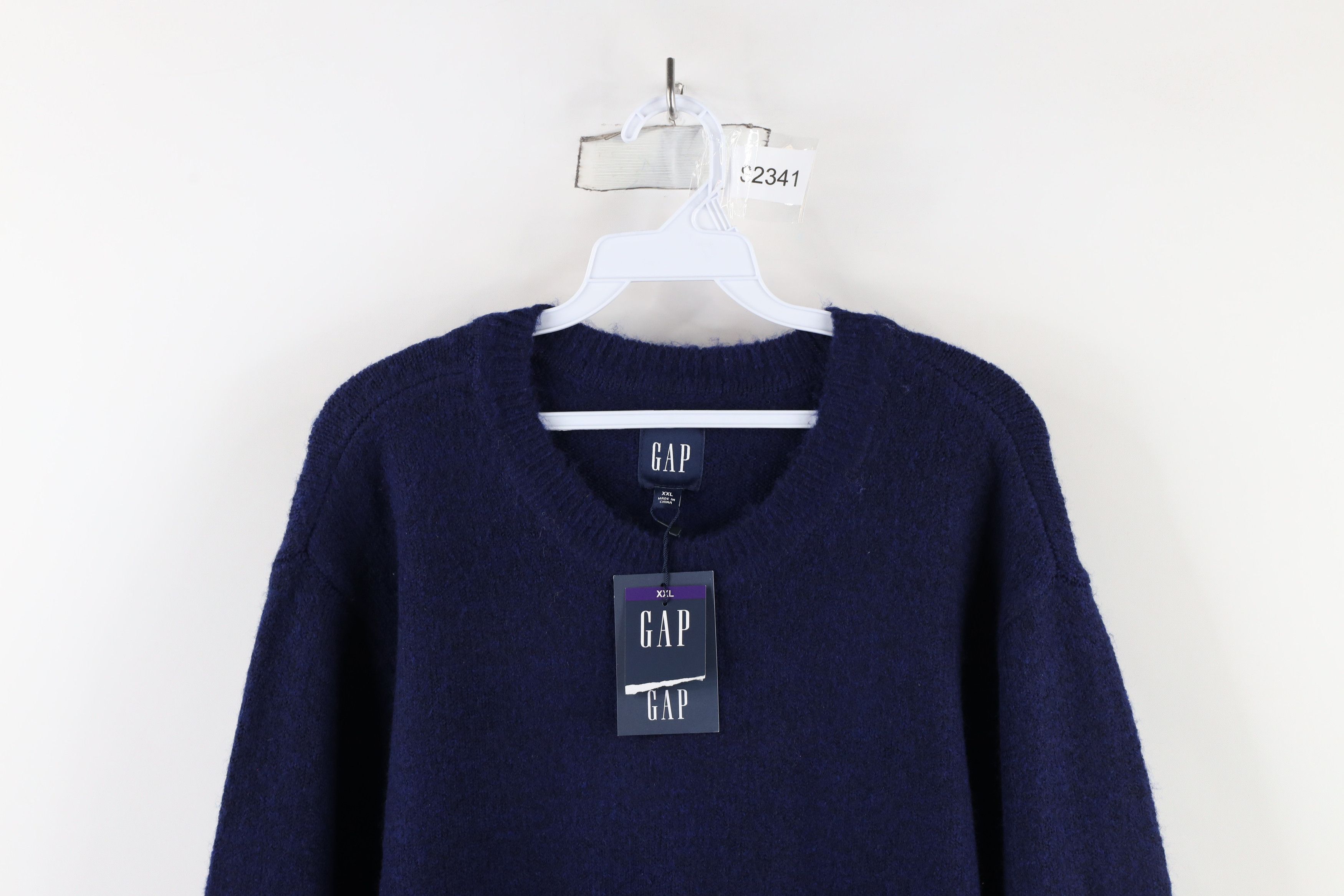 Gap × Vintage New Gap Stretch Ribbed Knit Crewneck Sweater Heather Blue Size US XXL / EU 58 / 5 - 2 Thumbnail