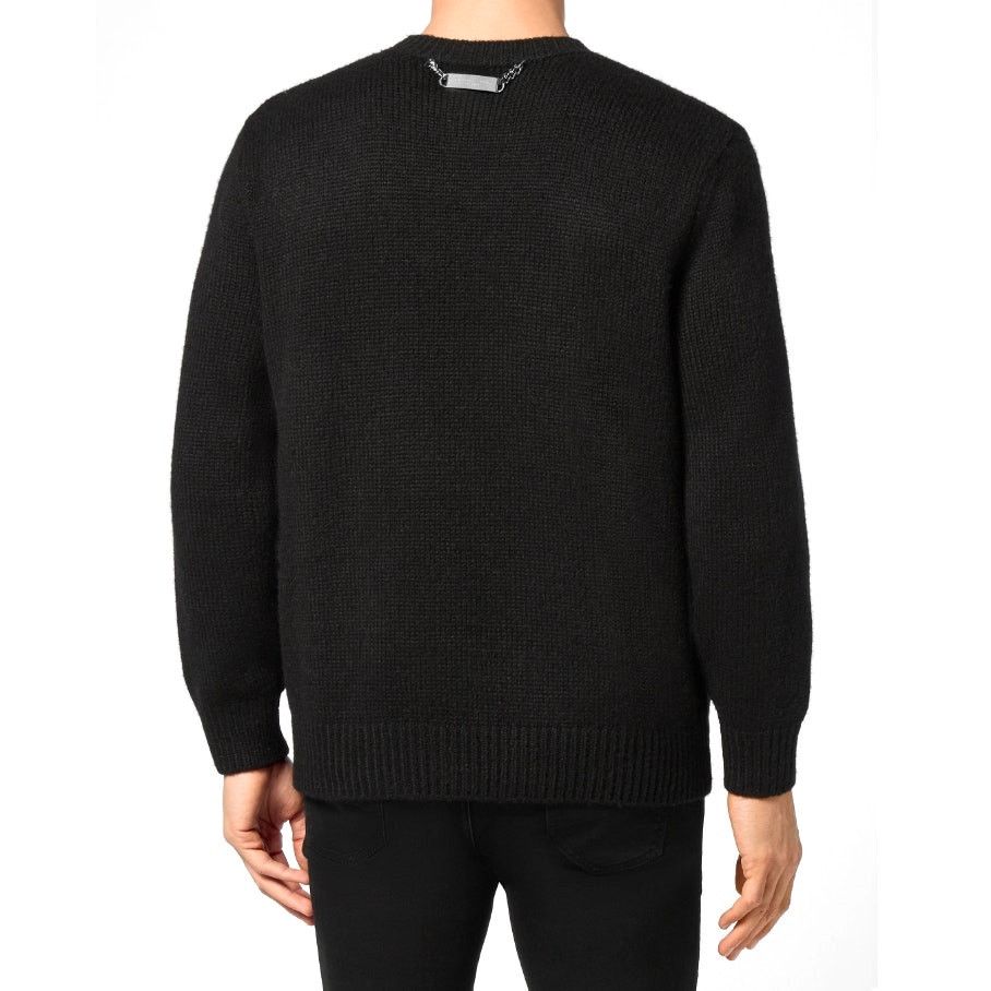 Philipp Plein Philipp Plein Blk Teddy Bear Round Neck Pullover Sweater XXL Size US XXL / EU 58 / 5 - 2 Thumbnail