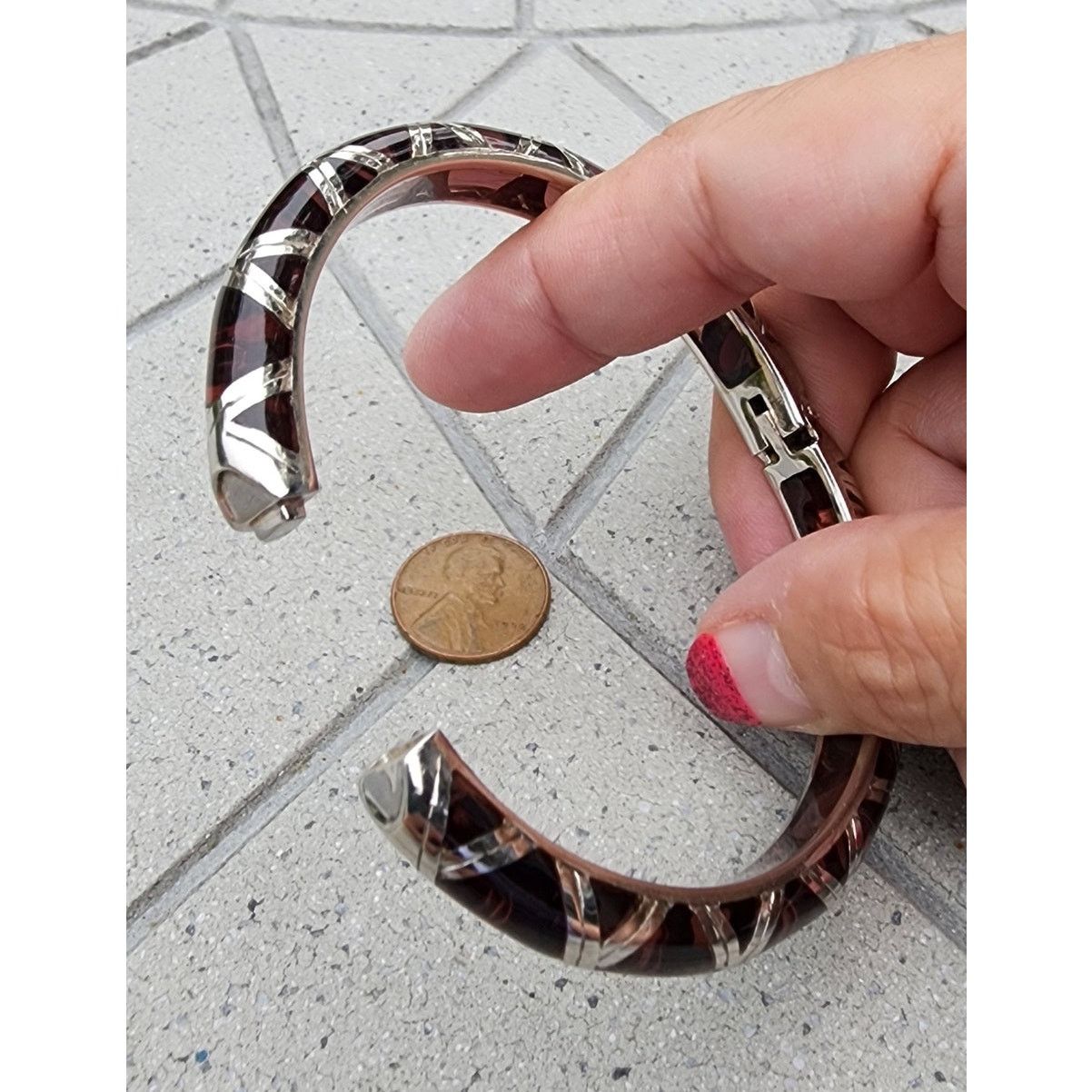Designer Angelique De Paris Bamboo Thin Sterling Silver Bracelet Size ONE SIZE - 5 Thumbnail