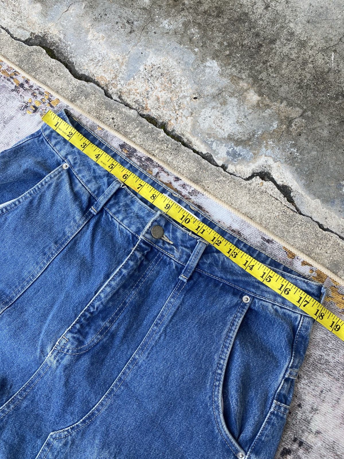 If Six Was Nine 🔥 Super Sick🔥 ZARA Baggy Denim Cargo Trousers Utility Pocket Size US 35 - 12 Thumbnail