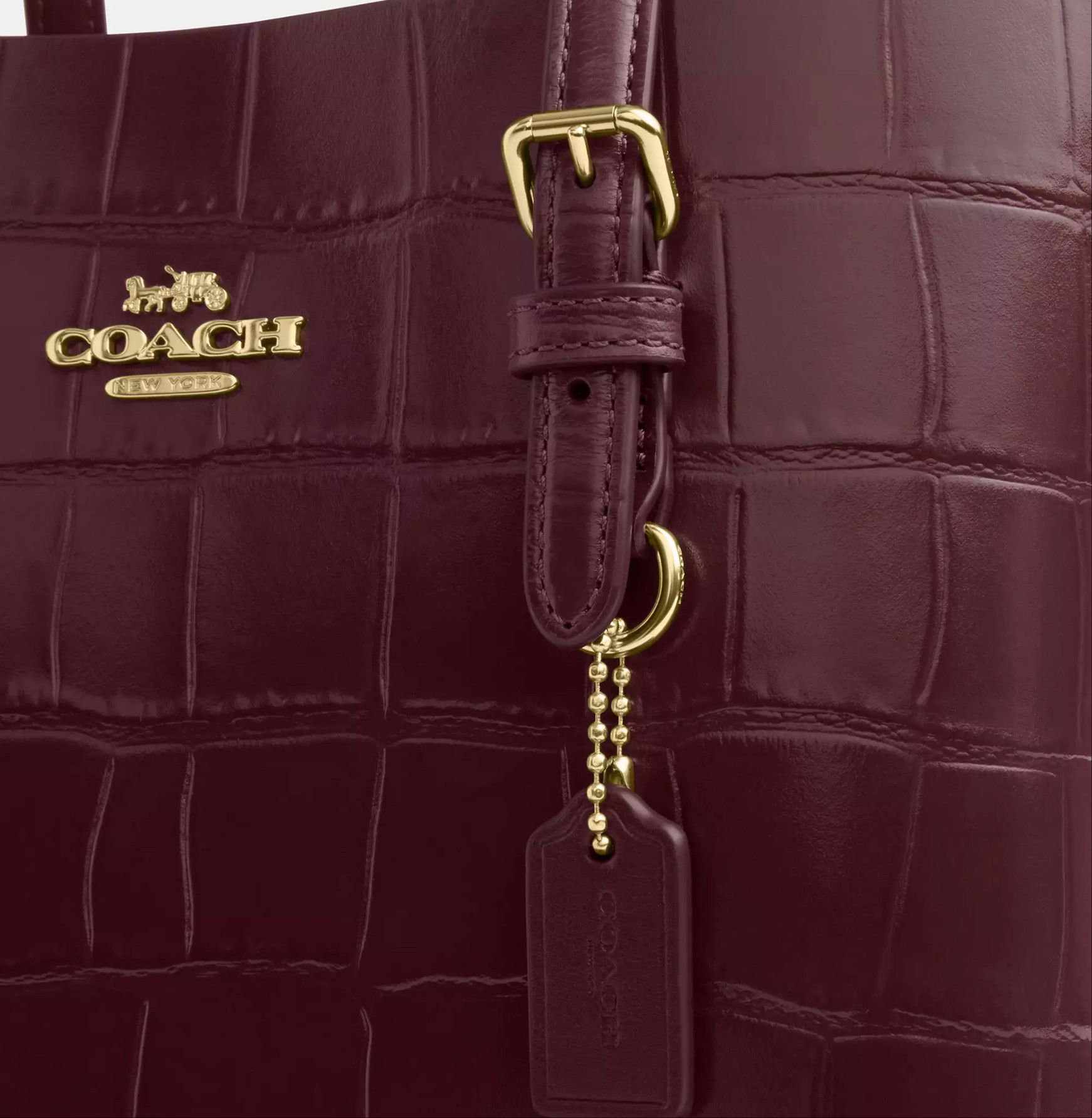 Coach NWT Coach Mollie Tote Bag 25 CW017 Dark Wine Size ONE SIZE - 17 Thumbnail