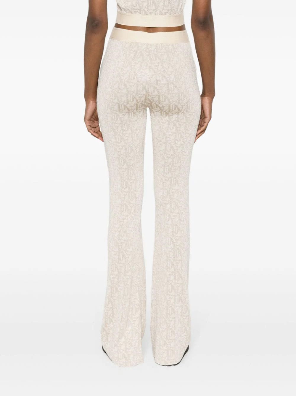 Palm Angels o1s22i1n0824 Lurex Knit Monogram Pant in Ivory Size 26" / US 2 / IT 38 - 5 Thumbnail
