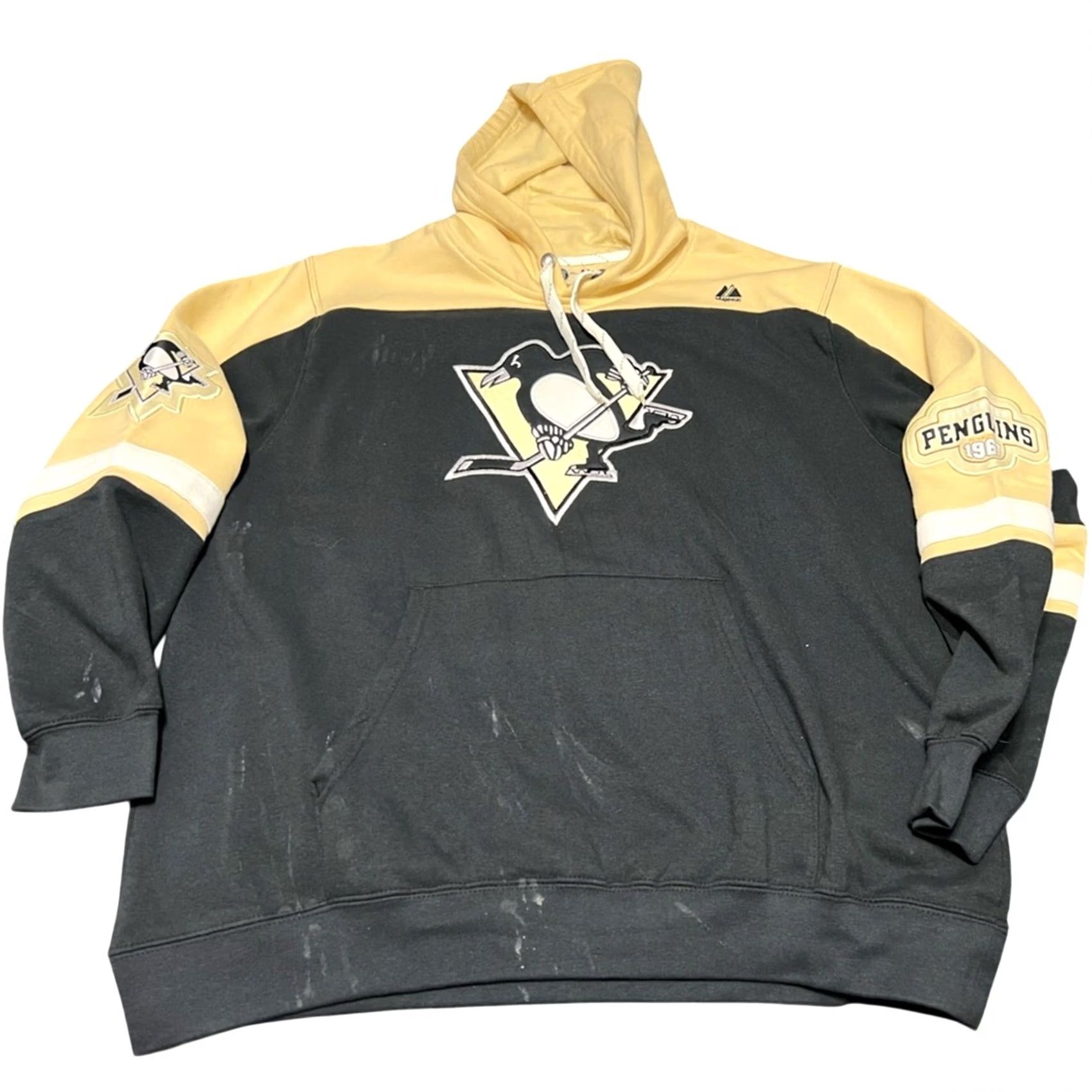 Logo 7 VINTAGE Majestic Shirt Mens L Black Pittsburgh Penguins Adult Sweatshirt Hoodie Embroidered Logo Size US L / EU 52-54 / 3 - 2 Thumbnail