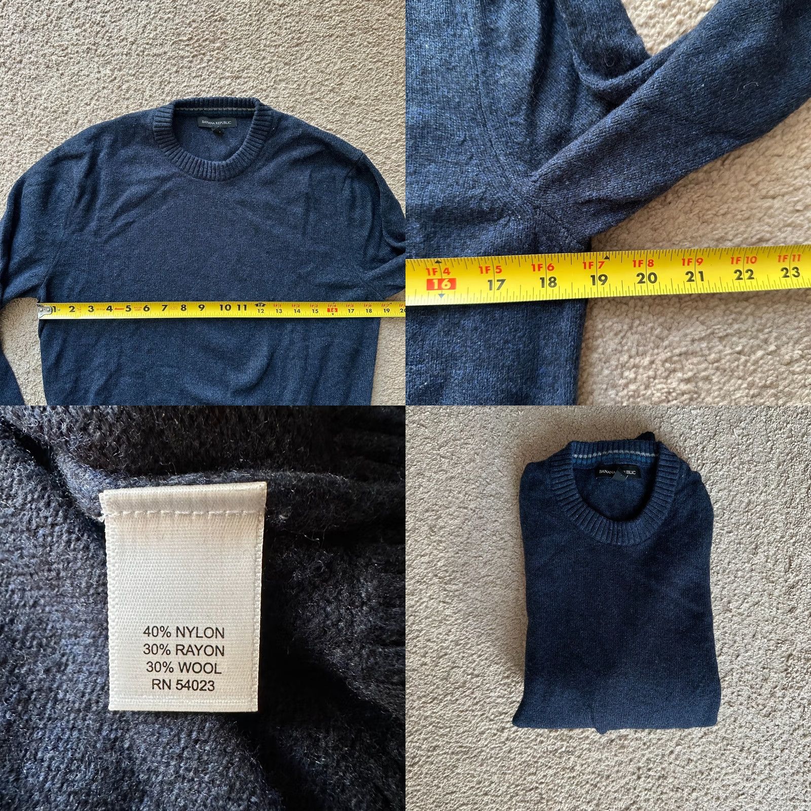 Banana Republic Banana Republic Sweater Mens Medium Crewneck Pullover Blue Wool Blend Size US M / EU 48-50 / 2 - 8 Thumbnail