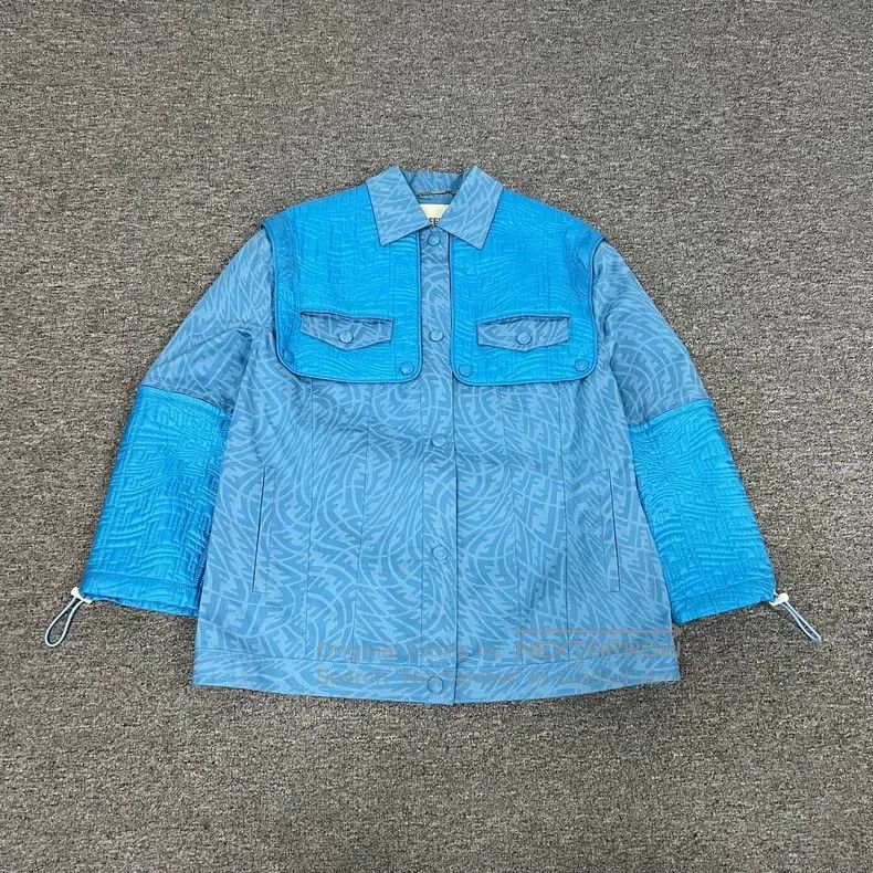 Fendi Fendi Blue Logo Embossed Mixed Patch Jacket Size XS / US 0-2 / IT 36-38 - 1 Thumbnail