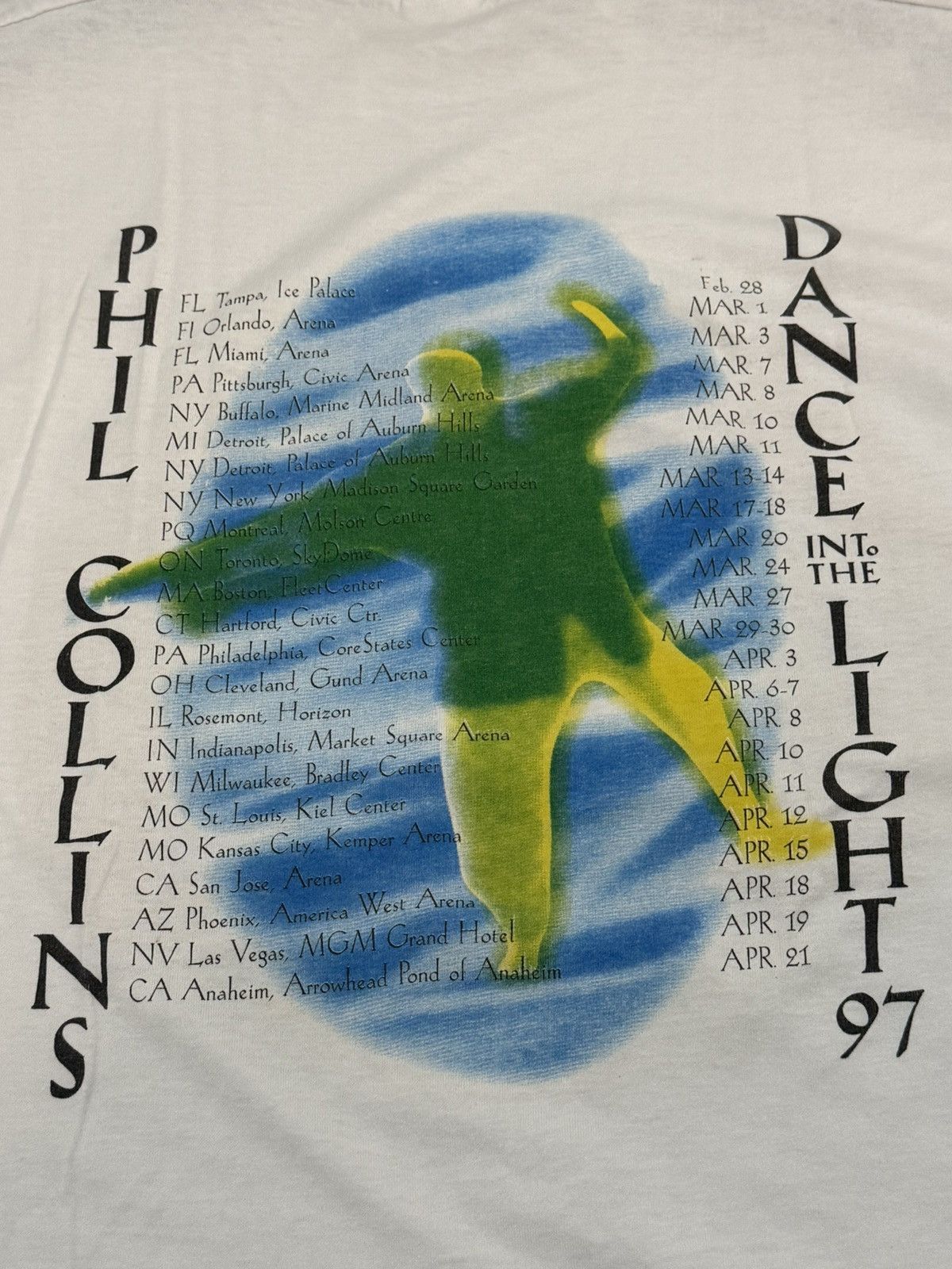 Vintage 1997 Phil Collins "Dance Into The Light" World Tour Tee XL Size US XL / EU 56 / 4 - 6 Thumbnail
