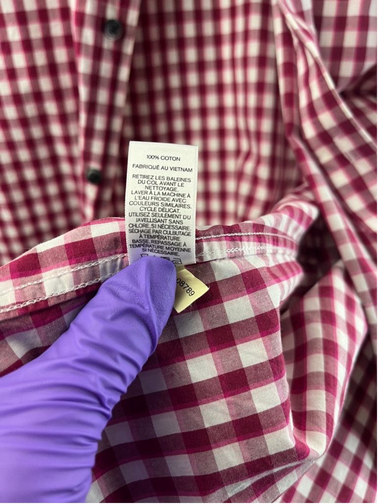 Express Express Fitted Gingham Shirt M 15-15.5 Red White 100% Cotton Size US M / EU 48-50 / 2 - 3 Thumbnail