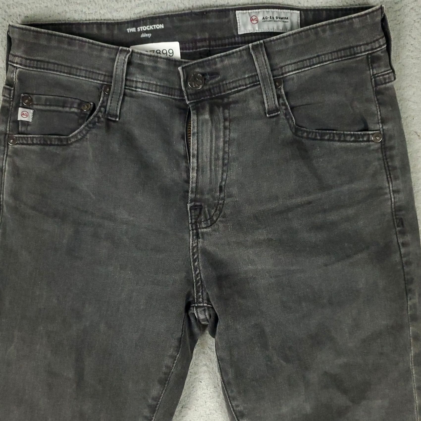 Vintage AG Adriano Goldschmied Jeans Mens 30x34 Gray The Stockton Skinny Size US 30 / EU 46 - 2 Thumbnail