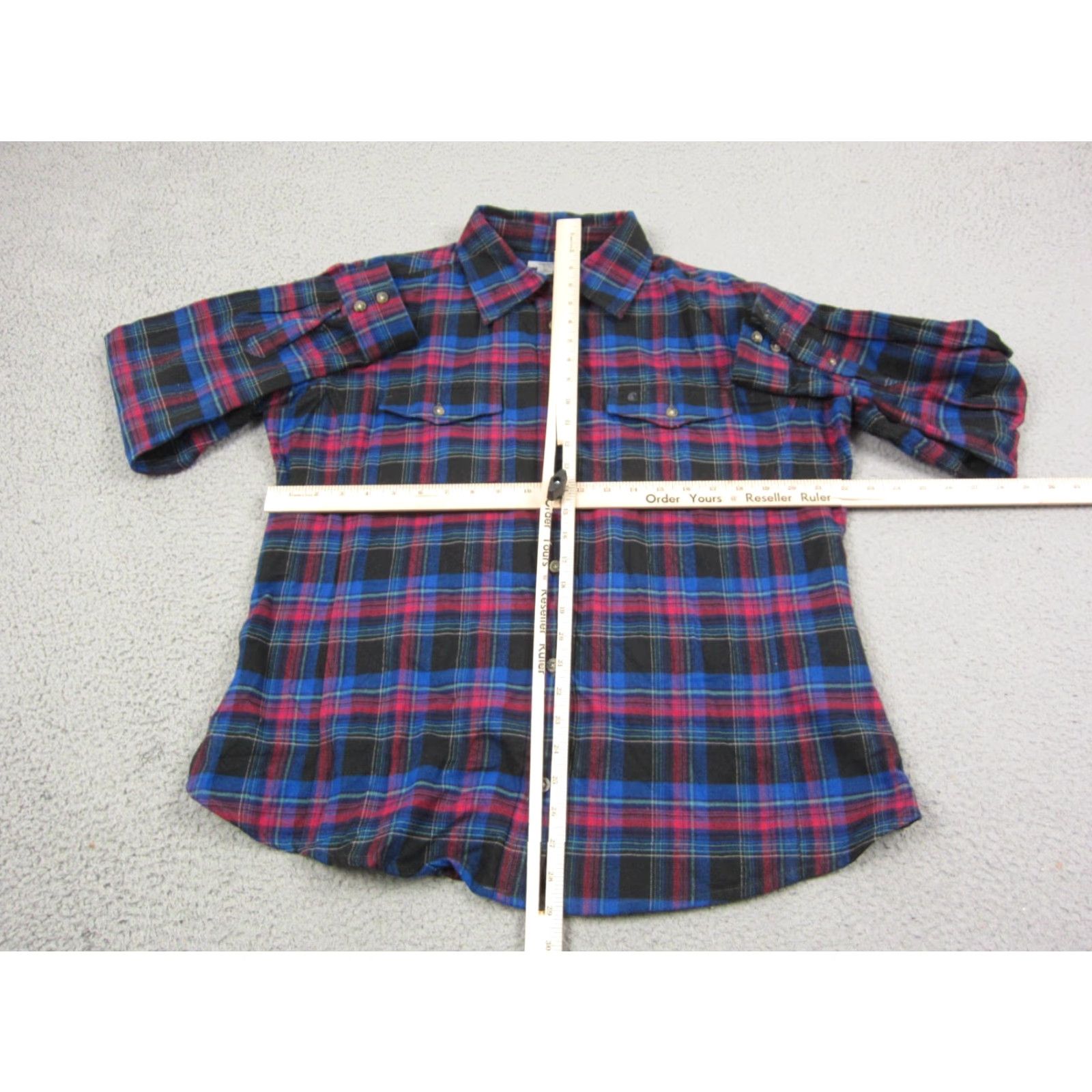 Carhartt Carhartt Shirt Womens XL Black Plaid Flannel Button Up Work Shirt XL Size XL / US 12-14 / IT 48-50 - 5 Thumbnail