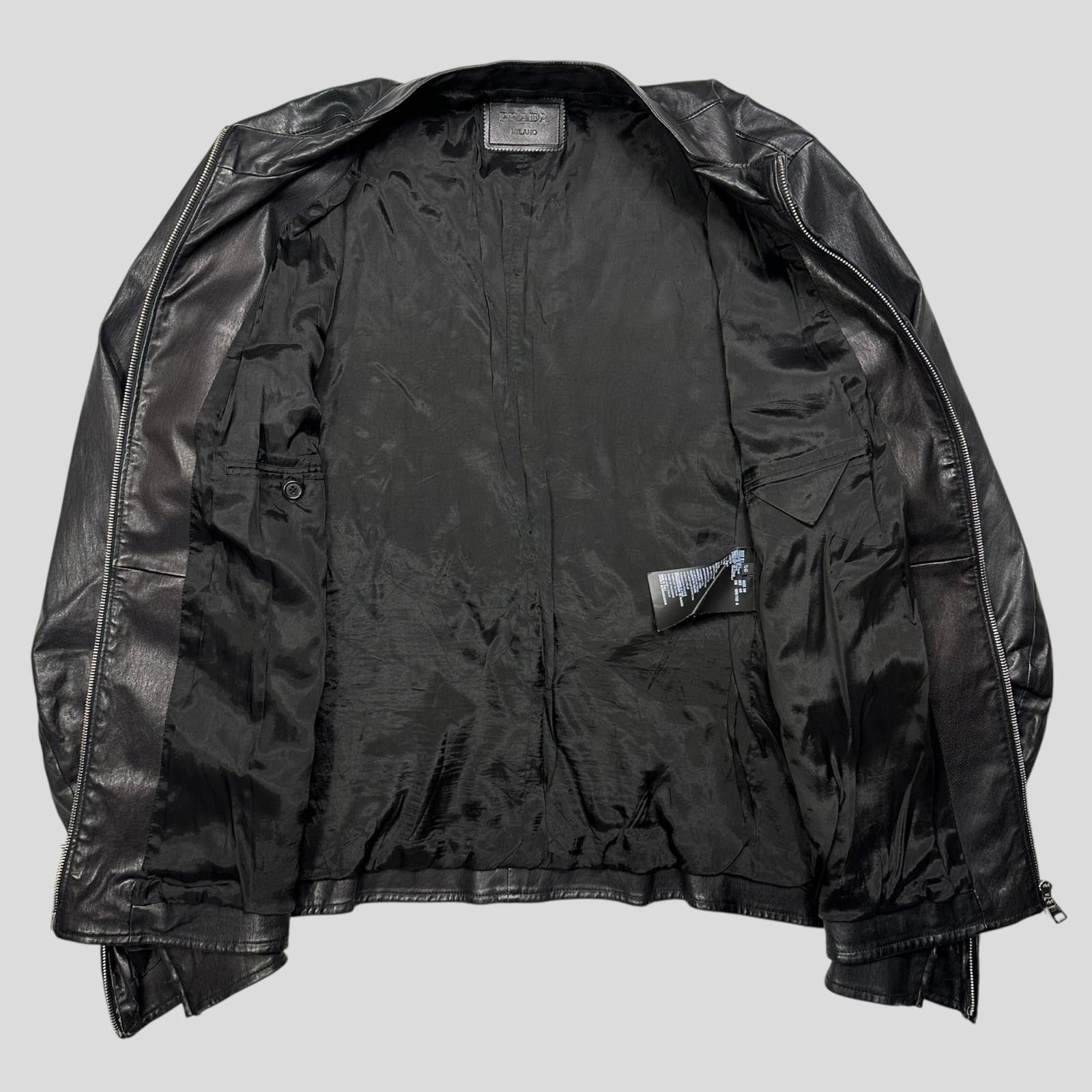 Prada Prada Milano 2013 Lambskin Leather Biker Pocket Jacket - L Size US L / EU 52-54 / 3 - 8 Thumbnail