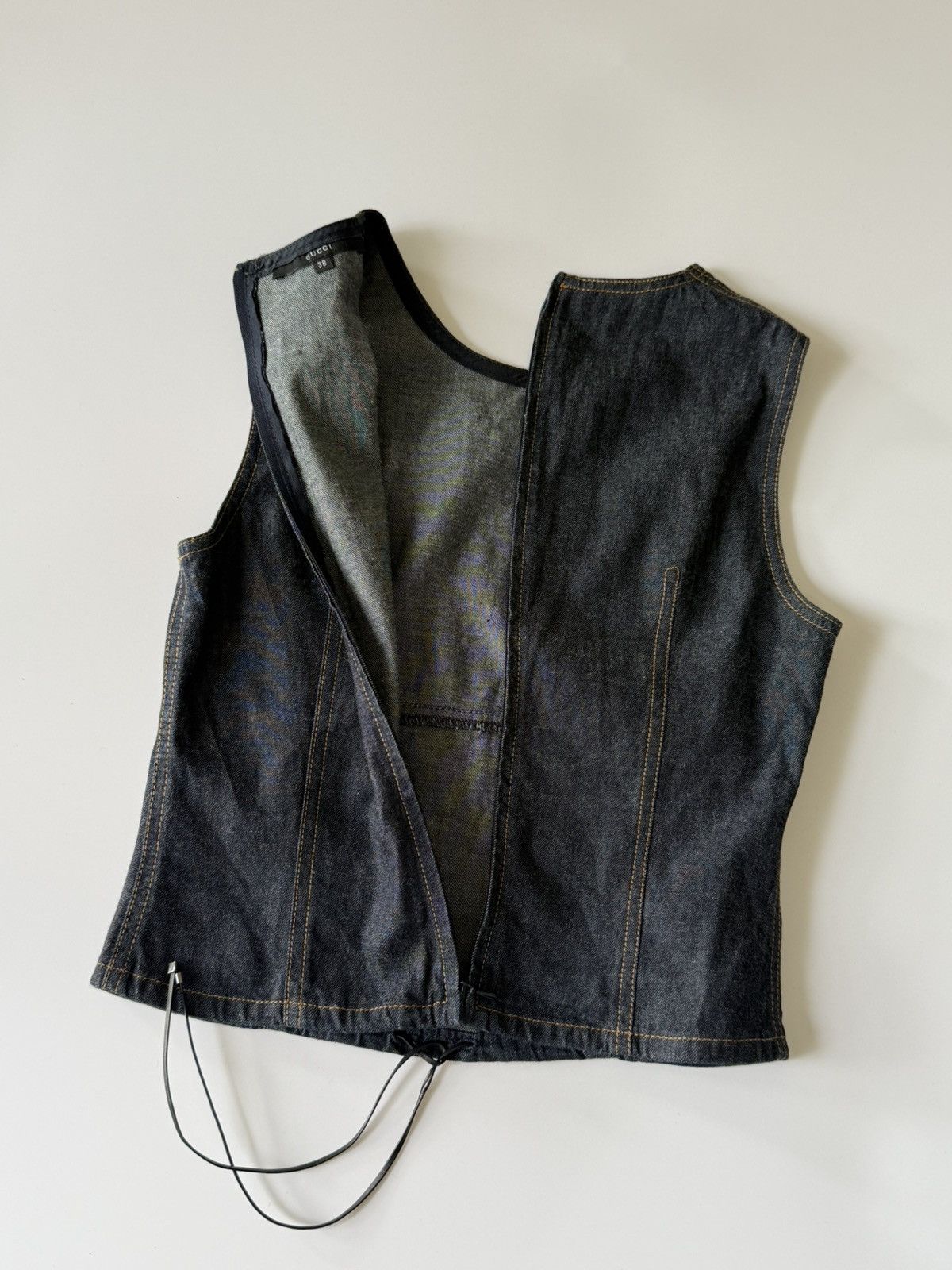 Gucci Gucci by Tom Ford S/S2000 Denim Sleeveless Tank Top & Pants Size XS / US 0-2 / IT 36-38 - 4 Thumbnail