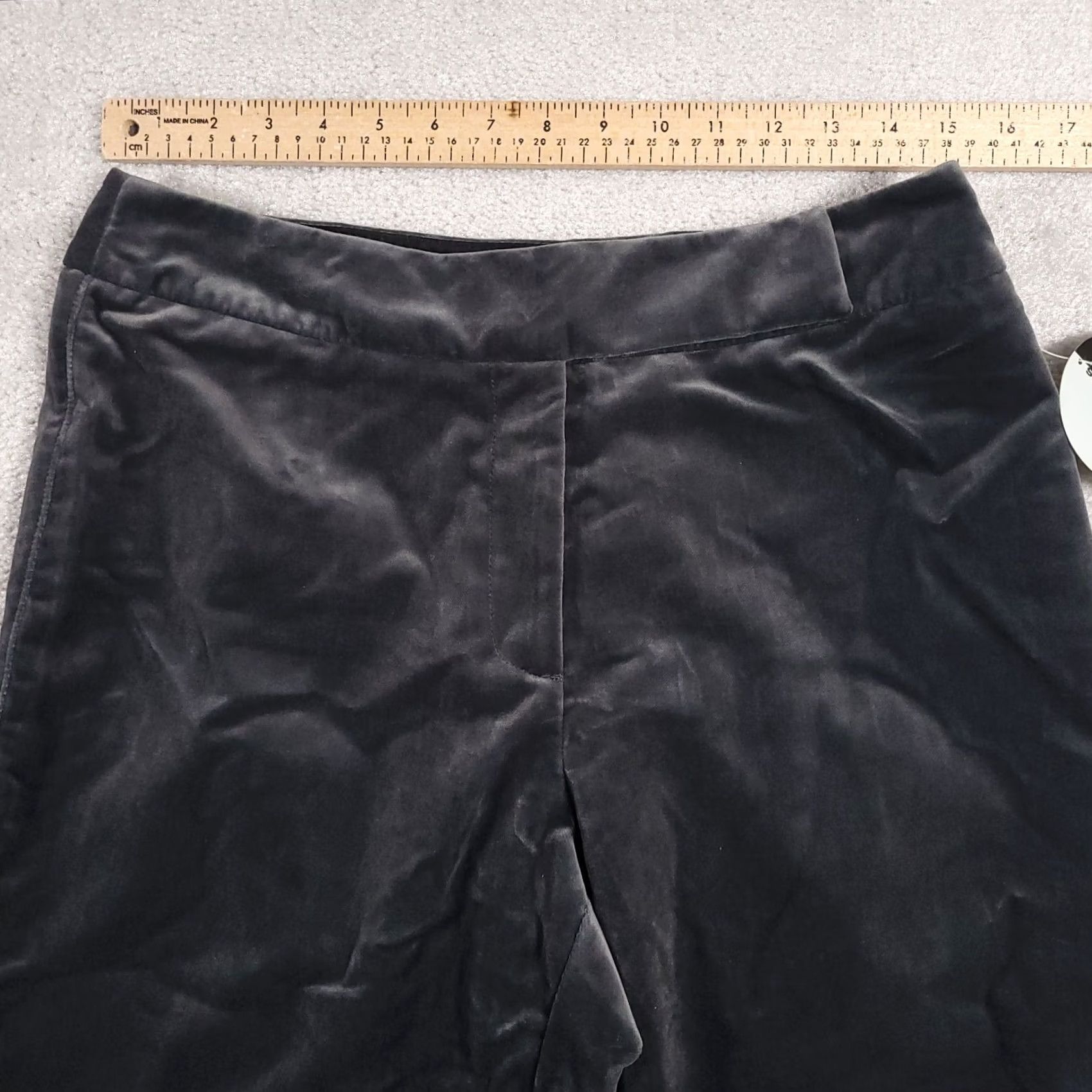 Velour VINTAGE Valerie Stevens Dress Pants Women's 8 Gray Velour Wide Leg Mid-Rise Size 30" / US 8 / IT 44 - 7 Thumbnail
