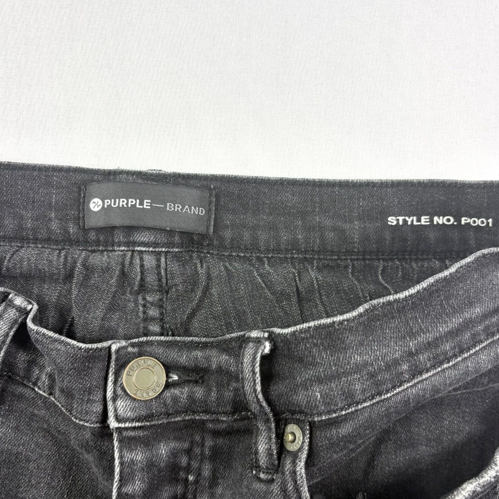 J Brand Purple Brand Jeans Skinny Denim Mens 30x32 Black Distressed Paint Splatter 30 32 Cotton Denim Slim Style Regular Button Closure Mens Size US 30 / EU 46 - 3 Thumbnail