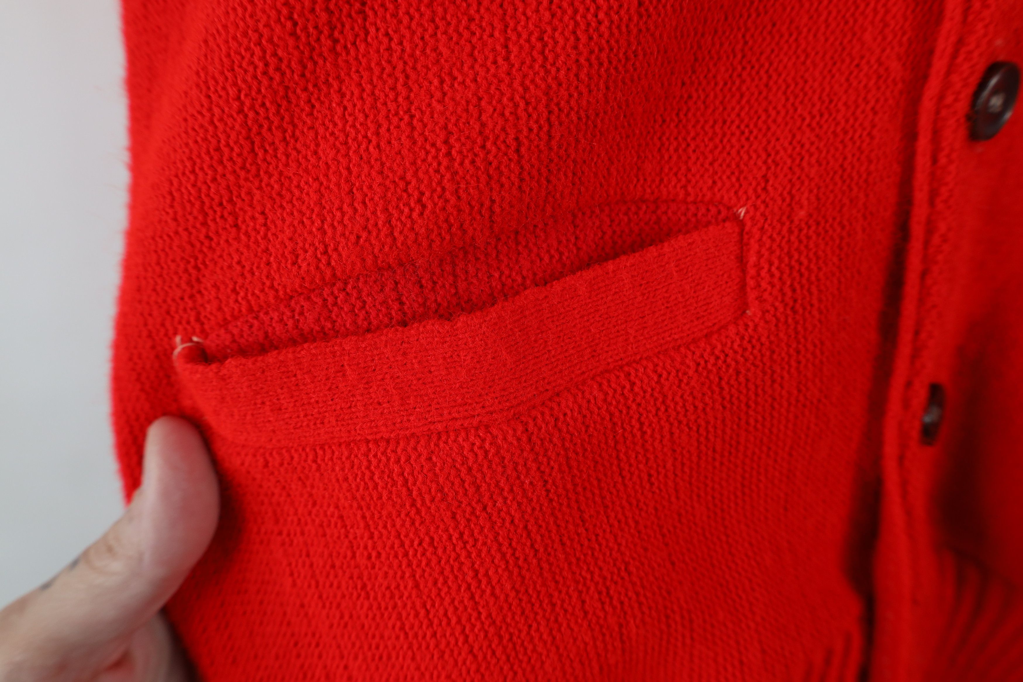 Vintage Vintage 50s 60s Streetwear Knit Cardigan Sweater Red USA Size US L / EU 52-54 / 3 - 5 Thumbnail