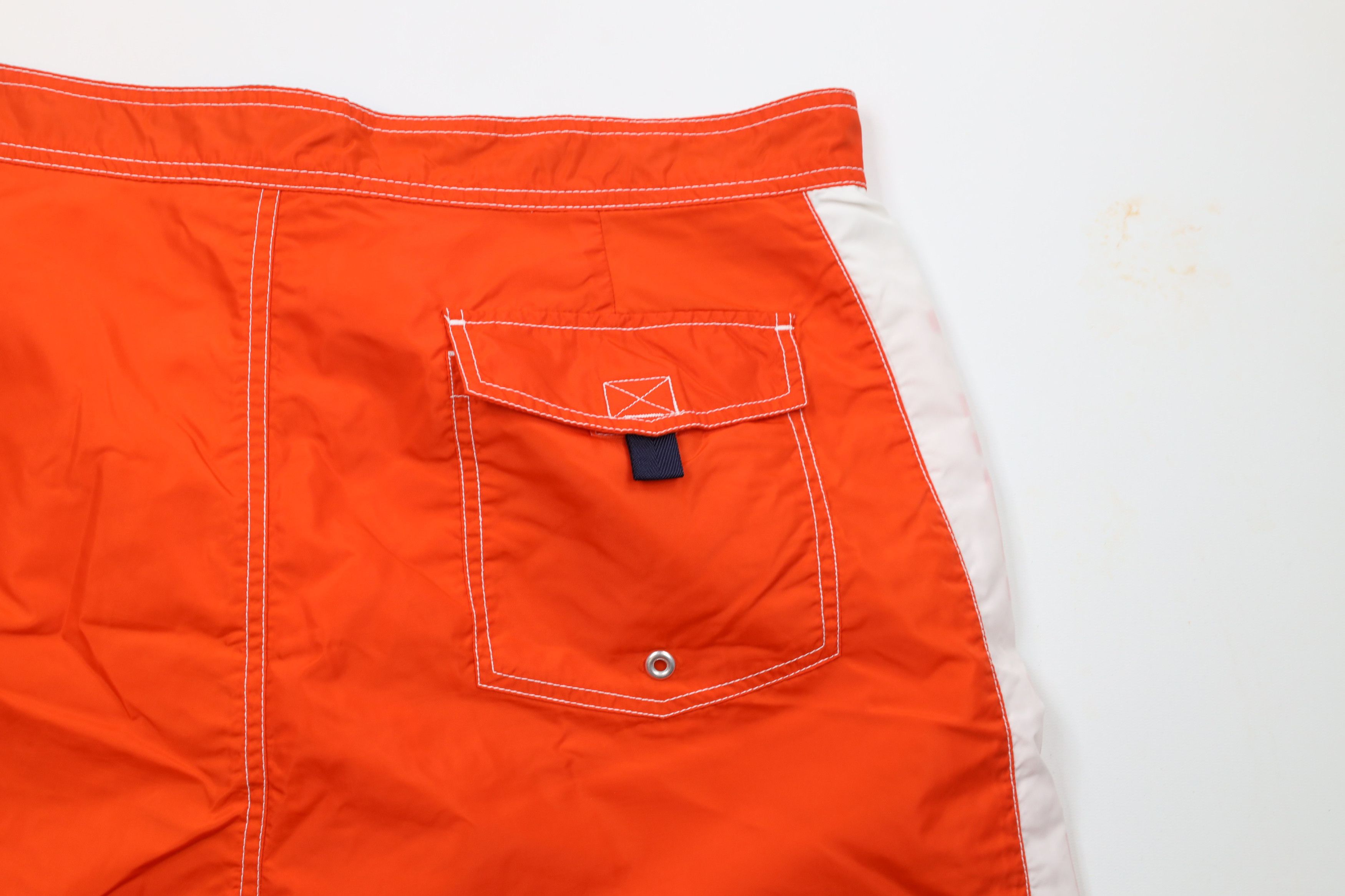 Tommy Hilfiger × Vintage Vintage 90s Tommy Hilfiger Block Lined Shorts Trunks Orange Size US 36 / EU 52 - 11 Thumbnail