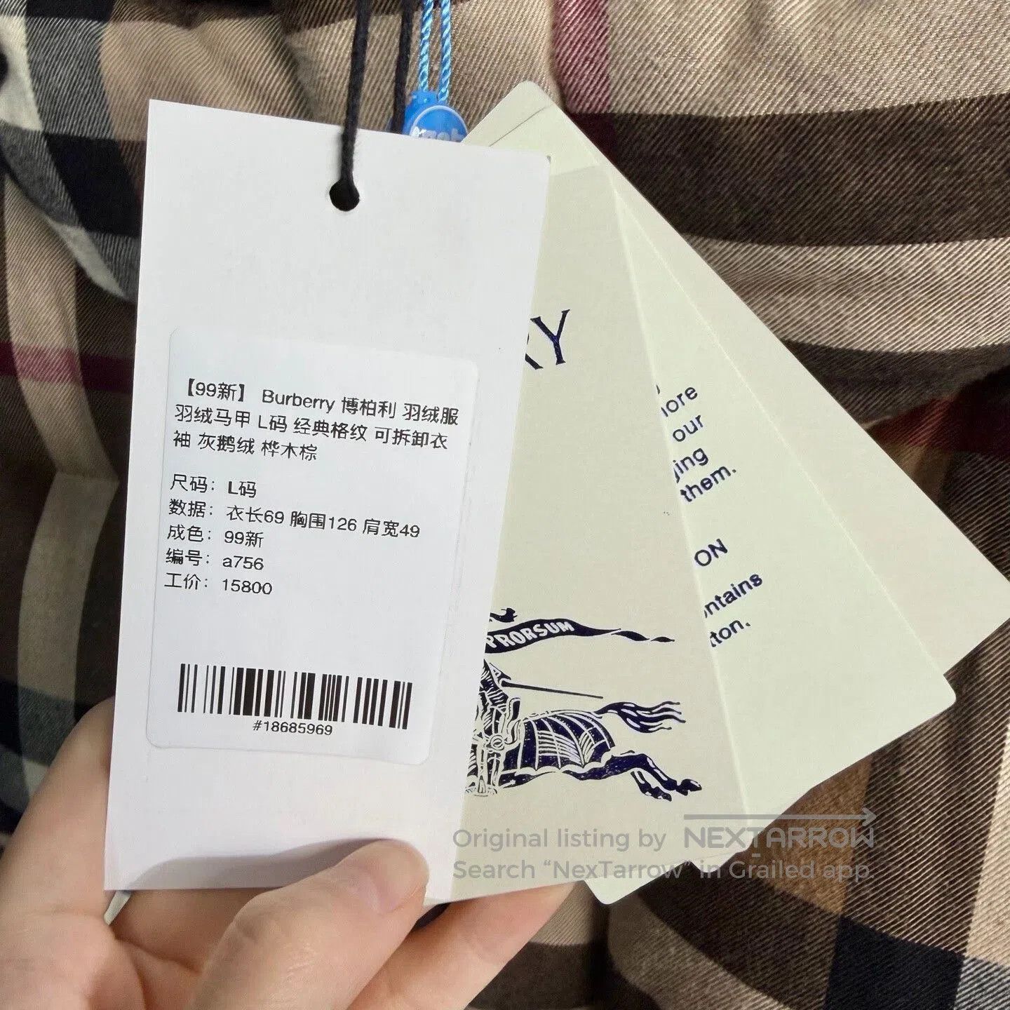 Burberry burberry down jacket with detachable sleeves. Size US L / EU 52-54 / 3 - 5 Thumbnail