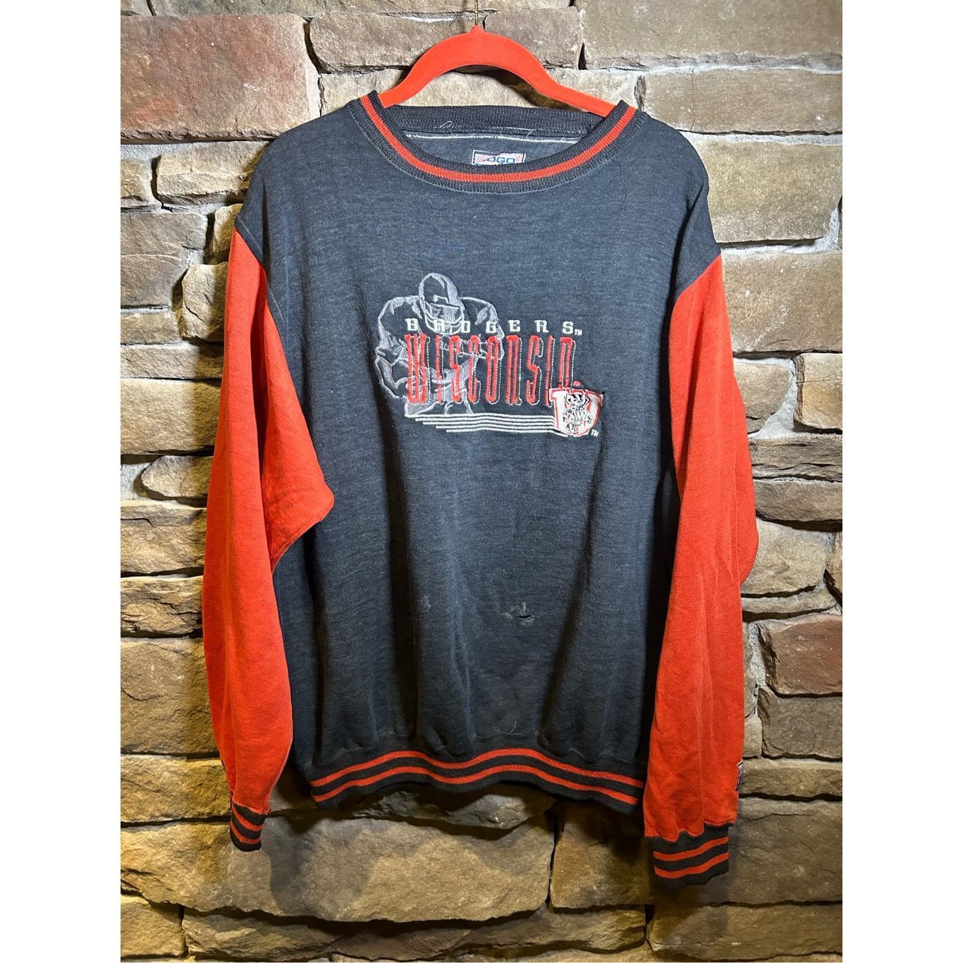 Logo 7 Vintage 1990 Wisconsin Badgers logo seven athletics black re Size US M / EU 48-50 / 2 - 1 Thumbnail