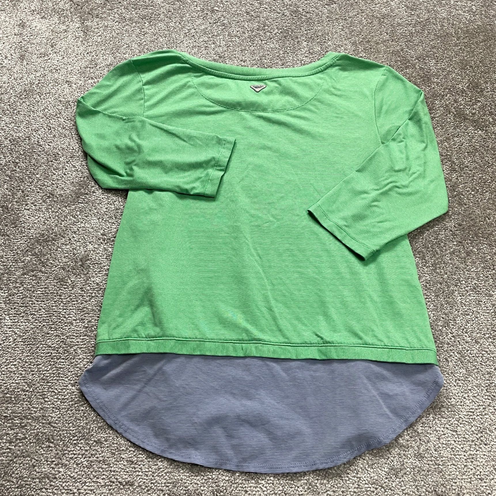 Vintage Columbia Womens Casual Tunic Shirt 3/4 Sleeve Green Polyester Blend Regular Size L Mid Length Outdoor Fishing Walking Size L / US 10 / IT 46 - 2 Thumbnail