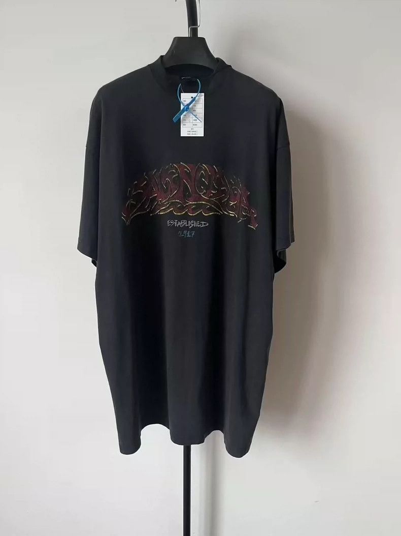 Balenciaga Balenciaga Solid color pattern printed round neck short sl Size US M / EU 48-50 / 2 - 1 Thumbnail
