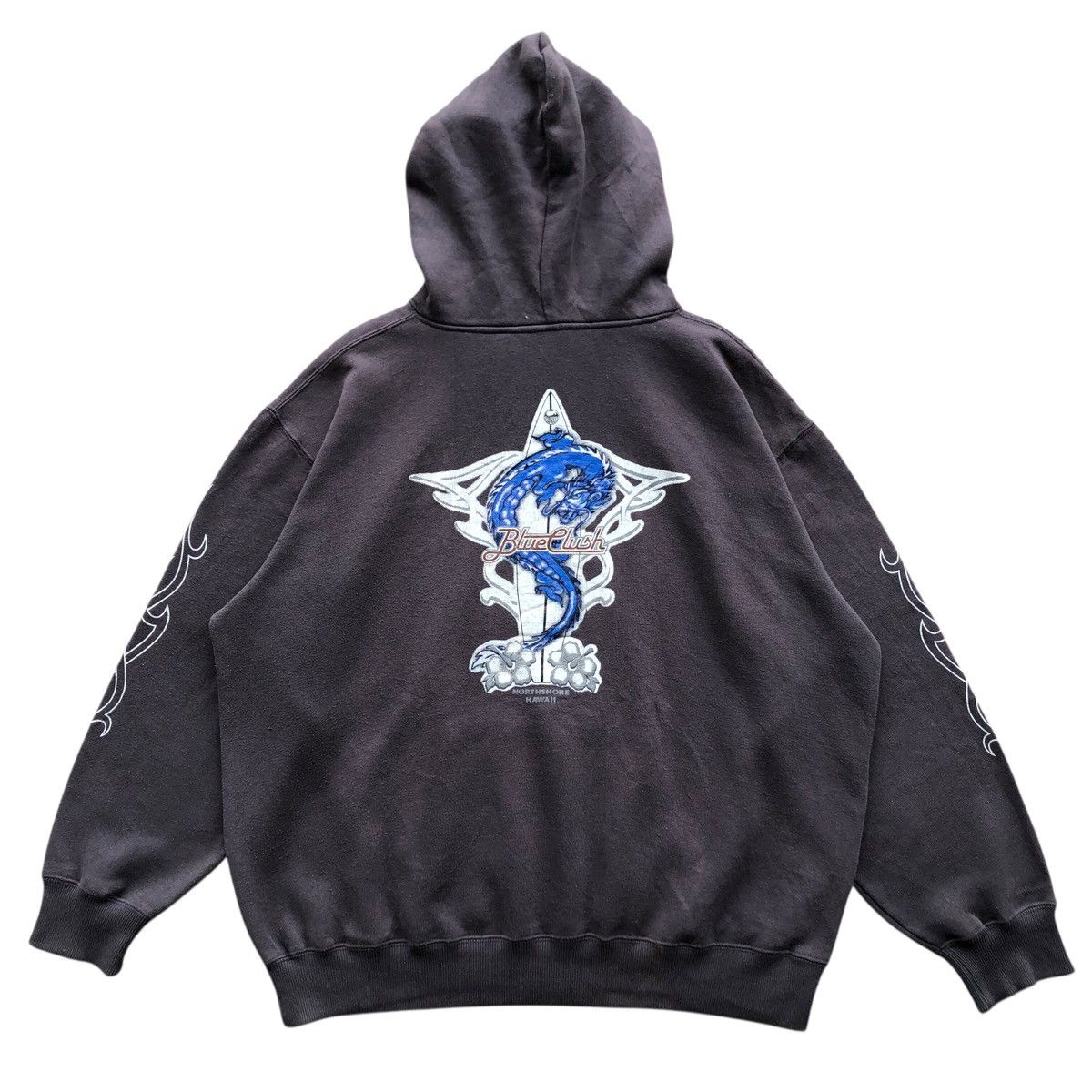 Ron Jon Surf Shop Vintage sunfaded BLUE CLUSH SURFBOARD dragon boxy hoodie Size US L / EU 52-54 / 3 - 1 Thumbnail