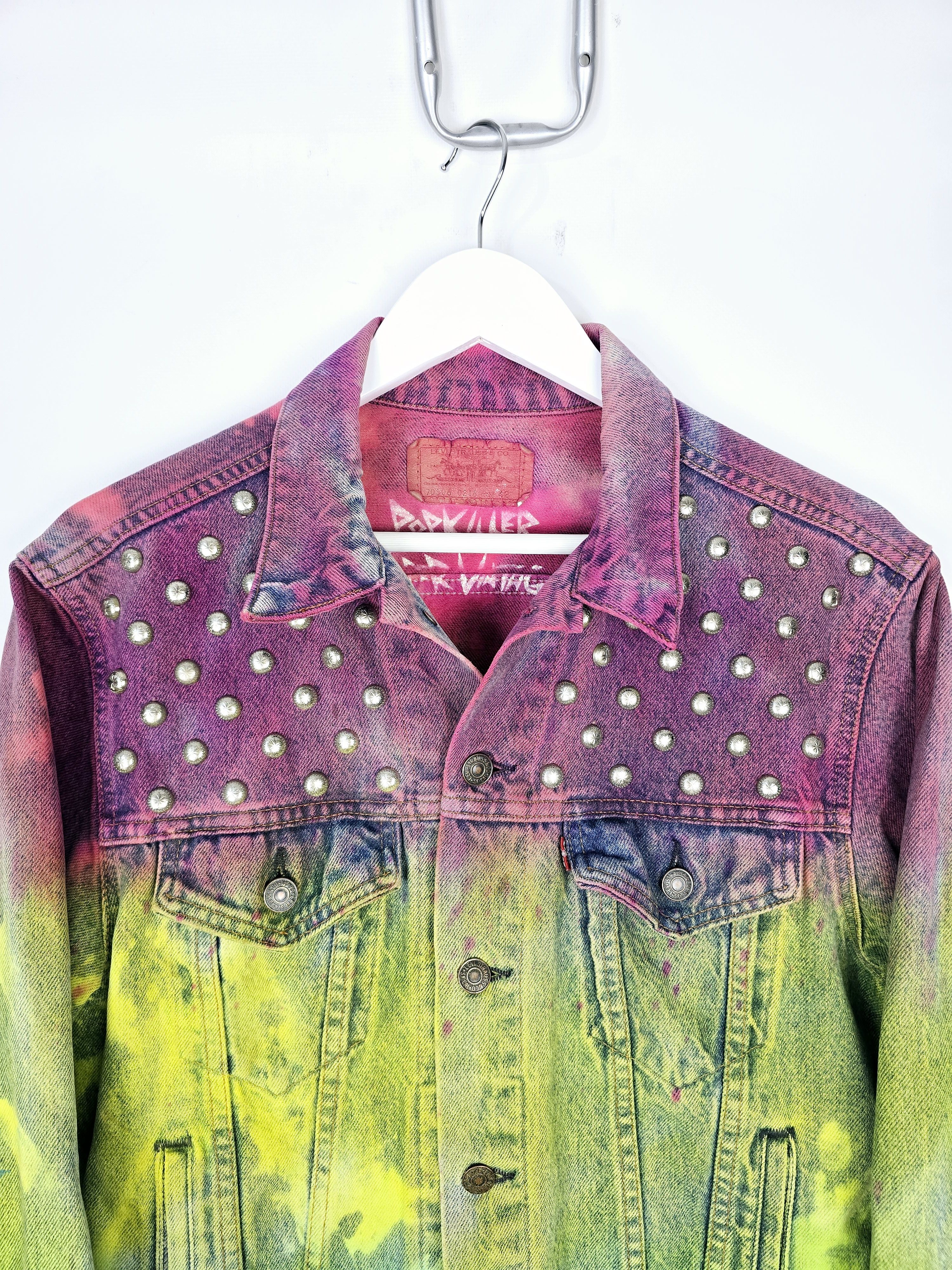 Levi's × Levi's Vintage Clothing Vintage Levi's Tie-Dye Studded Denim Jacket - Made in USA Size L / US 10 / IT 46 - 5 Thumbnail