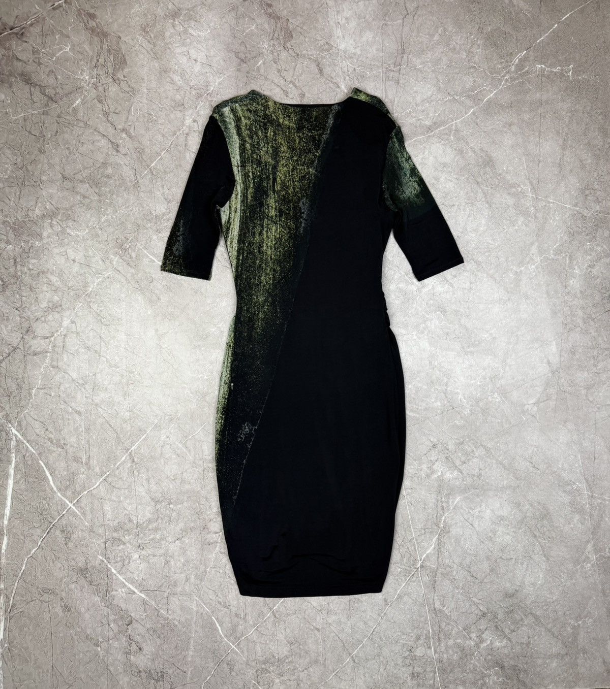 Helmut Lang HELMUT LANG Vintage Abstract Dune Print Ruched Drape Dress Size S / US 4 / IT 40 - 2 Thumbnail