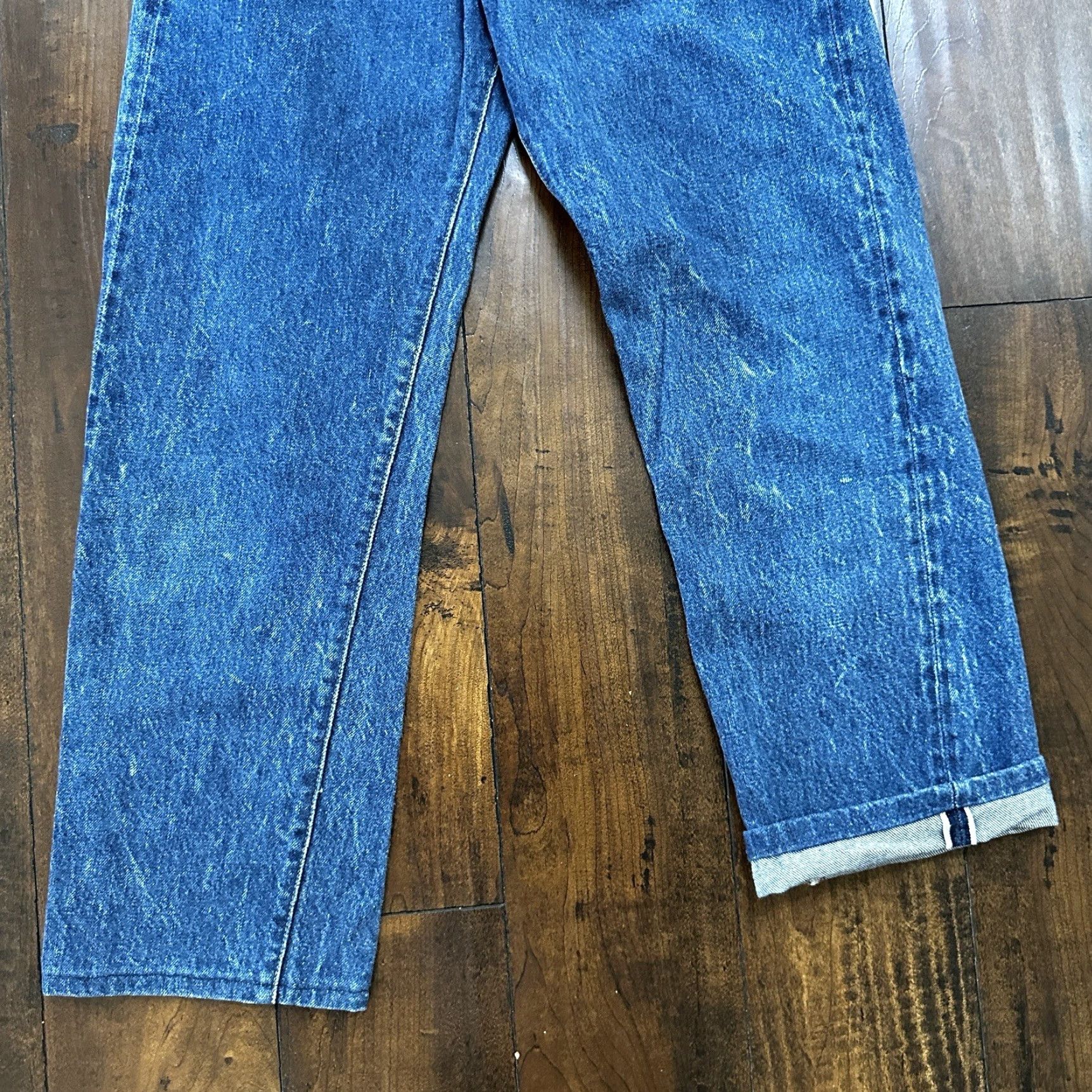 Levi's VINTAGE Levi's 501 XX Jeans Solid Denim Blue Regular 28x34 80s USA 70s Distressed Button Fly Mens Vintage Jeans 501 Series Straight Fit Size US 28 / EU 44 - 3 Thumbnail
