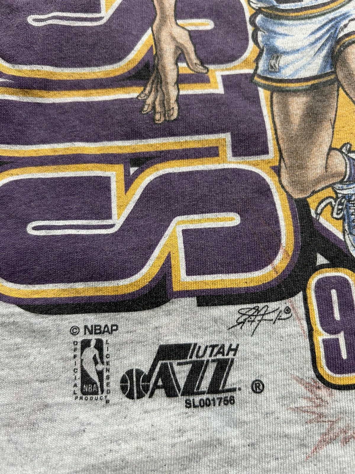 NBA × Vintage Vintage 90s NBA Utah Jazz John Stockton Tee Salem USA Size US L / EU 52-54 / 3 - 3 Thumbnail