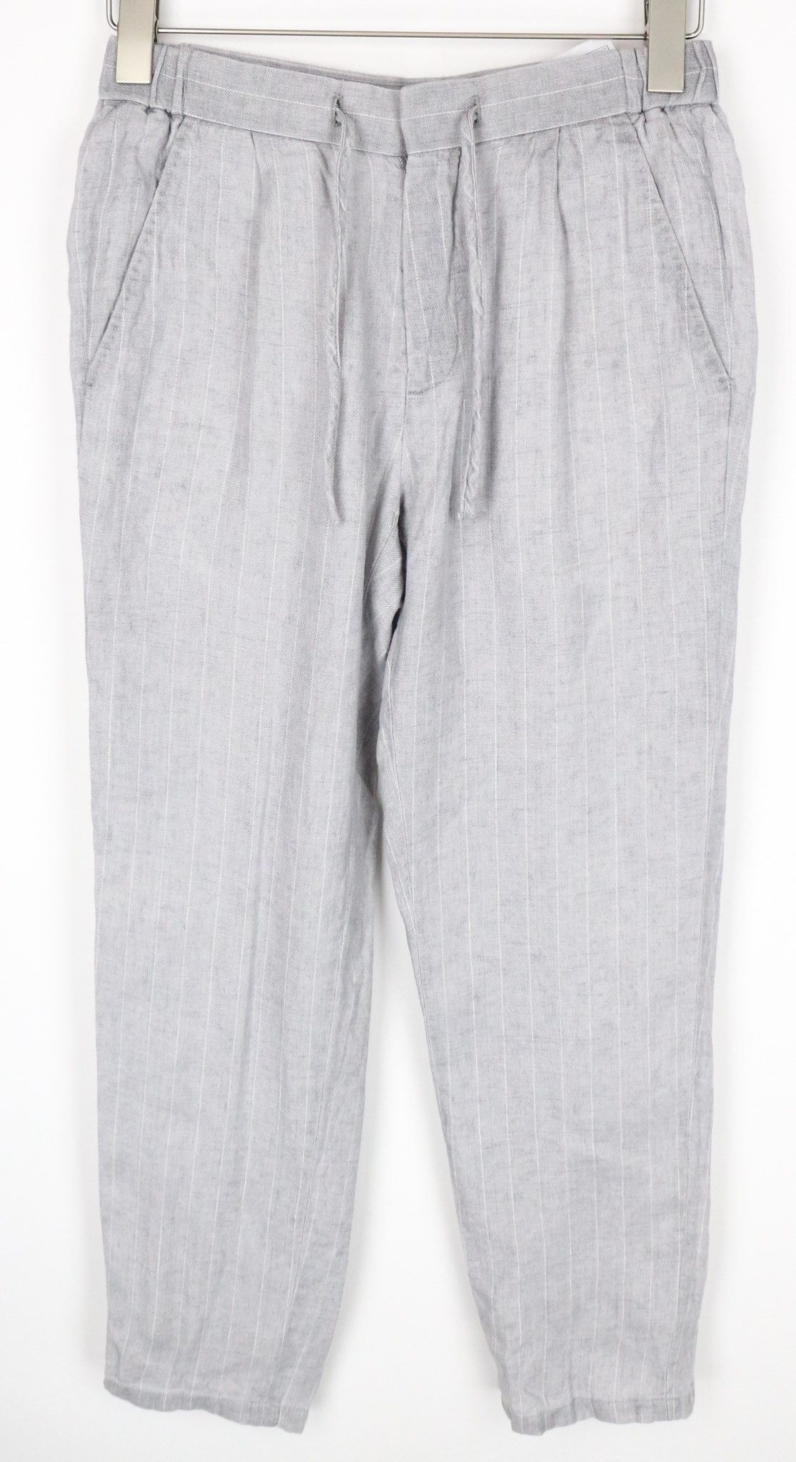 Suitsupply AMES PLEAT UK28R Grey Pinstriped Linen Trousers 73470 Size US 28 / EU 44 - 1 Thumbnail
