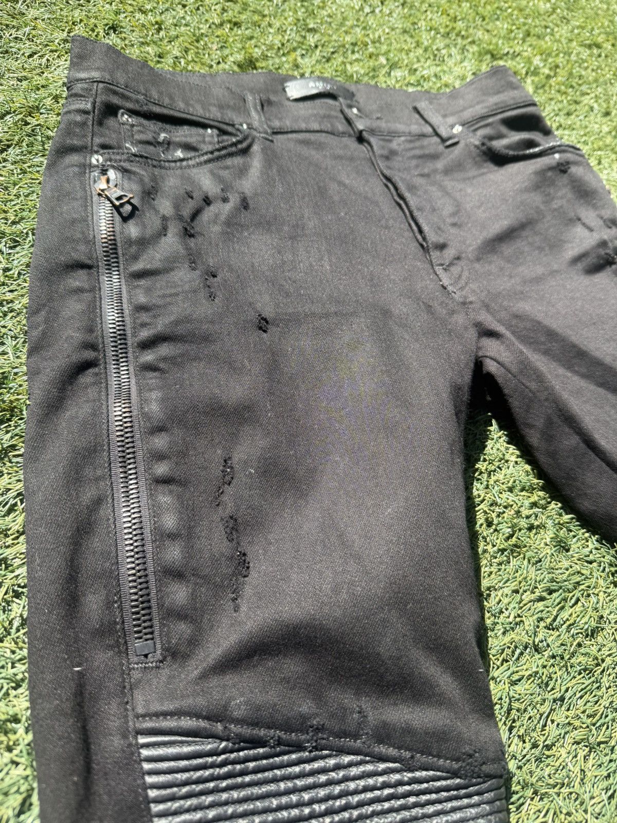 Amiri MX2 Black Biker Moto Jeans