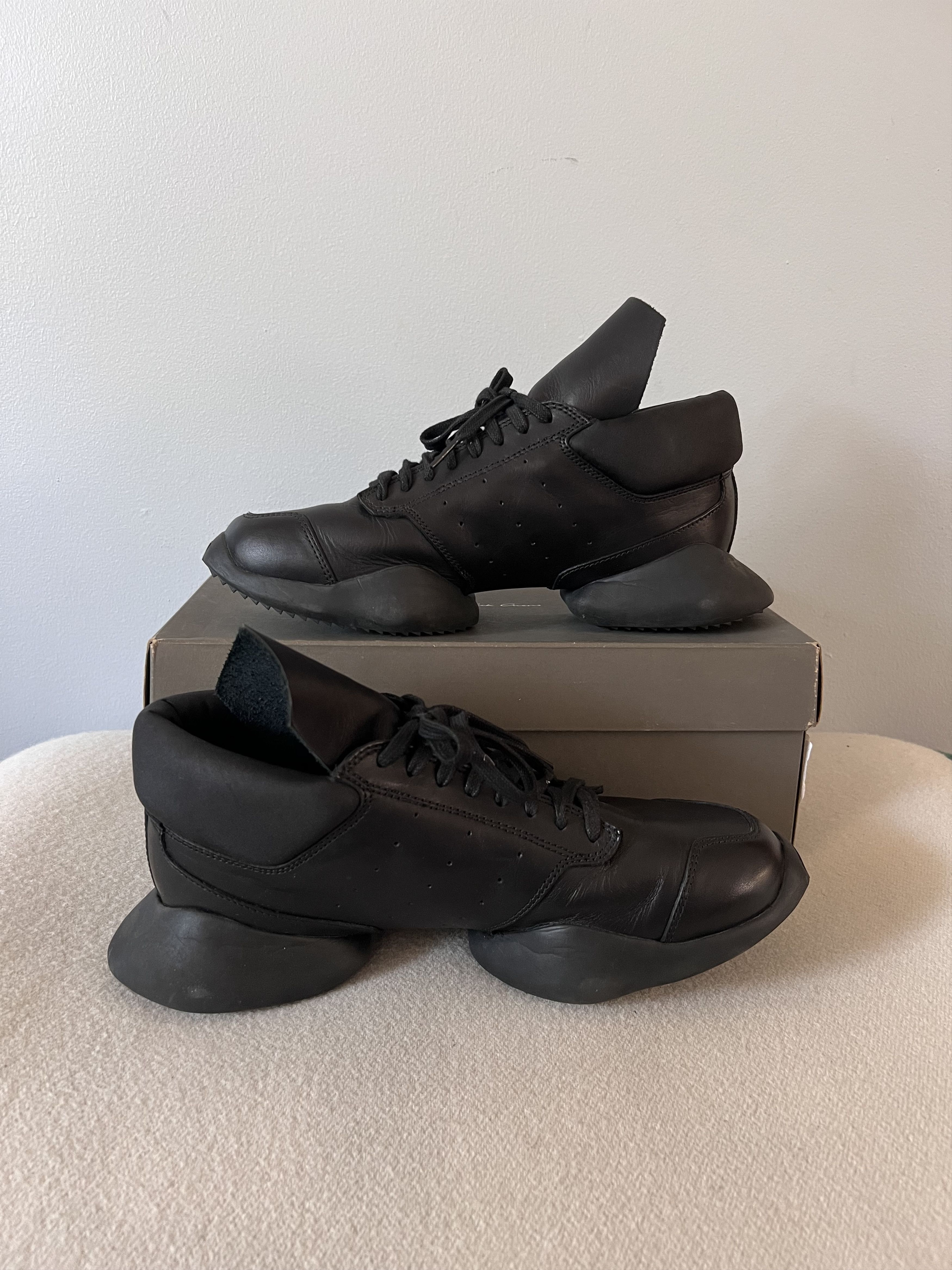 Adidas × Rick Owens Rick Owens Adidas RO Runner in Black Leather Size US 7.5 / EU 40-41 - 3 Thumbnail