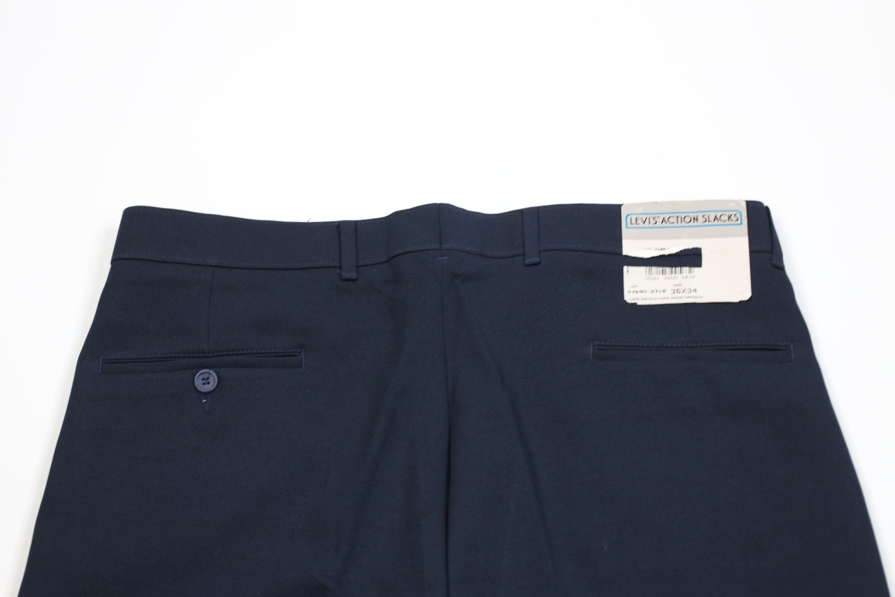 Levi's Deadstock Vintage 90s Levis Wide Leg Chino Pants Navy Blue Size US 36 / EU 52 - 10 Thumbnail
