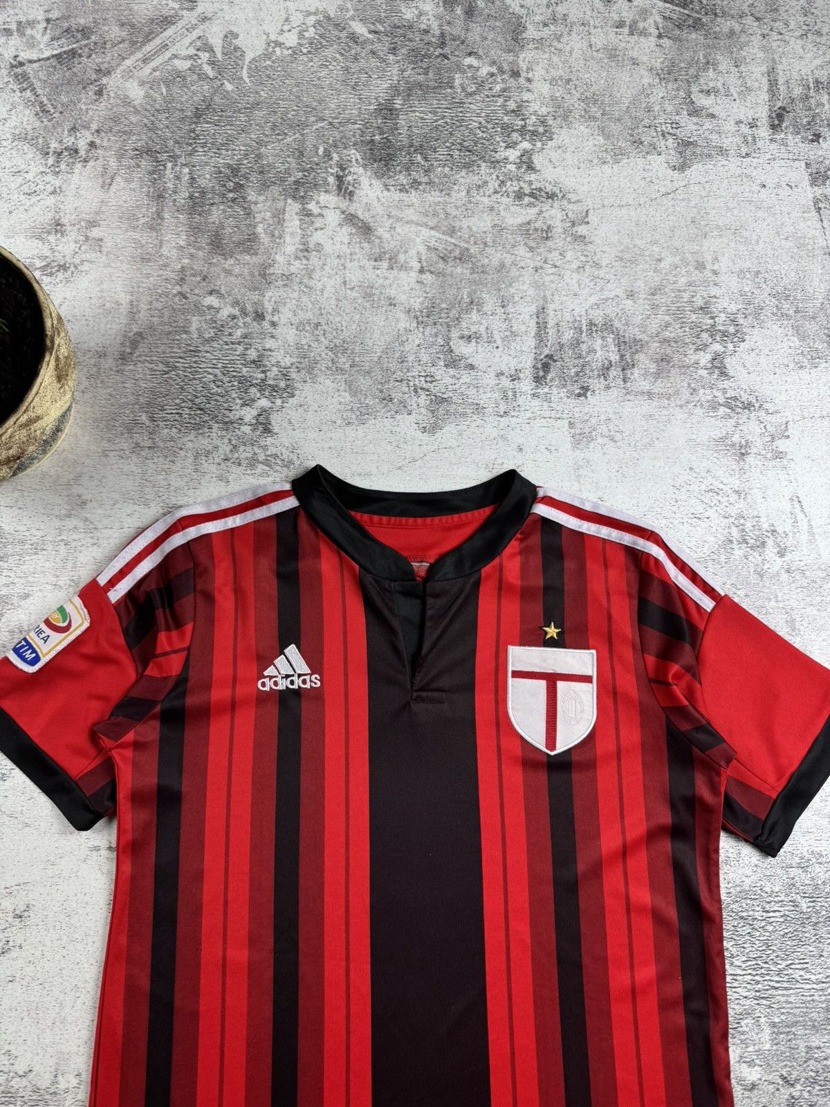 Adidas AC MILAN Adidas 2014/2015 Serie A Red Home Soccer Football T Shirt Jersey Kit Size US S / EU 44-46 / 1 - 6 Thumbnail