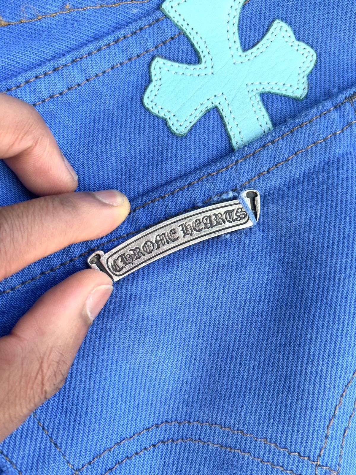 Chrome Hearts Chrome Hearts Blue London Exclusive Jeans Size US 33 - 18 Thumbnail