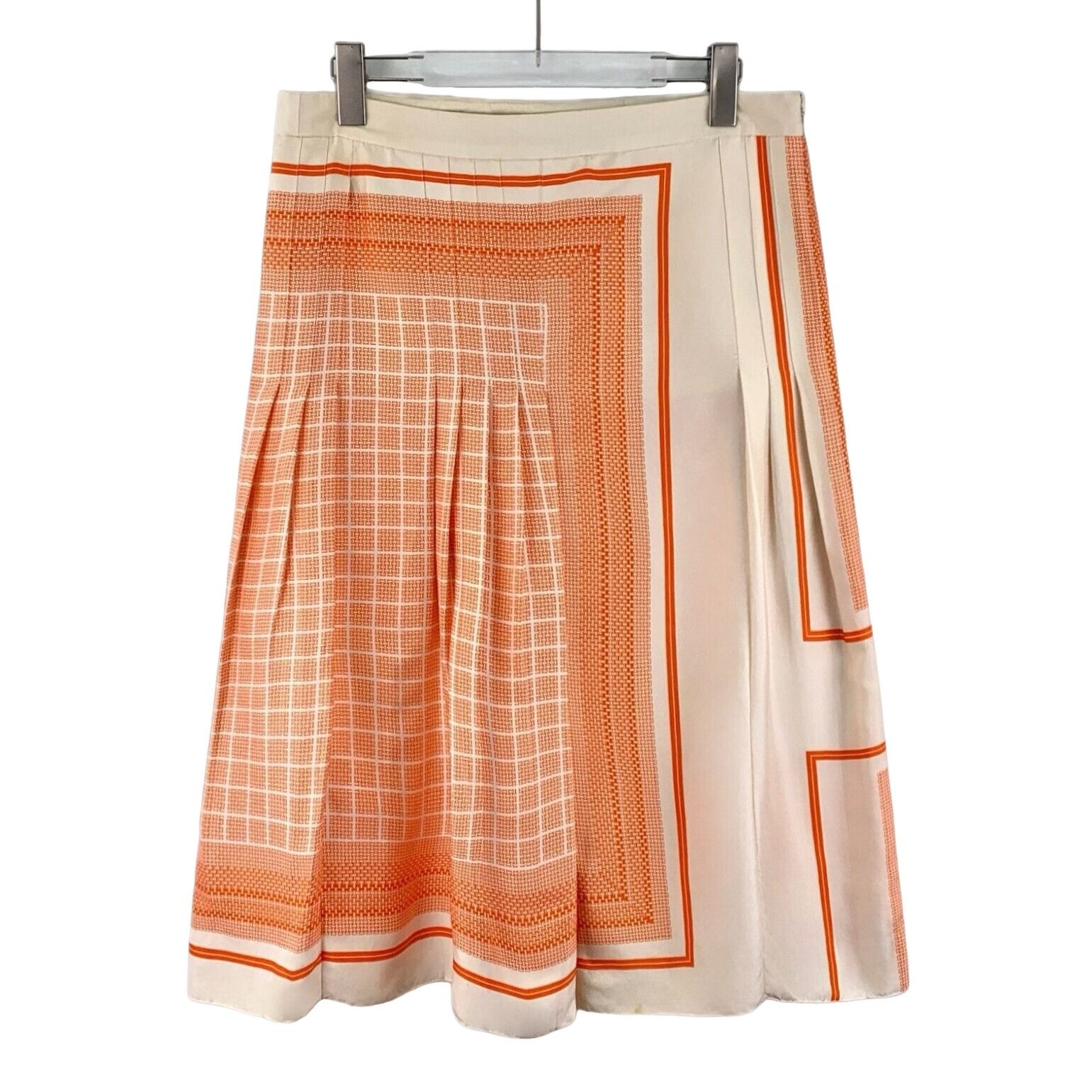 Celine Celine Orange Silk Wool Pleated Skirt 36 Size 26" / US 2 / IT 38 - 1 Thumbnail