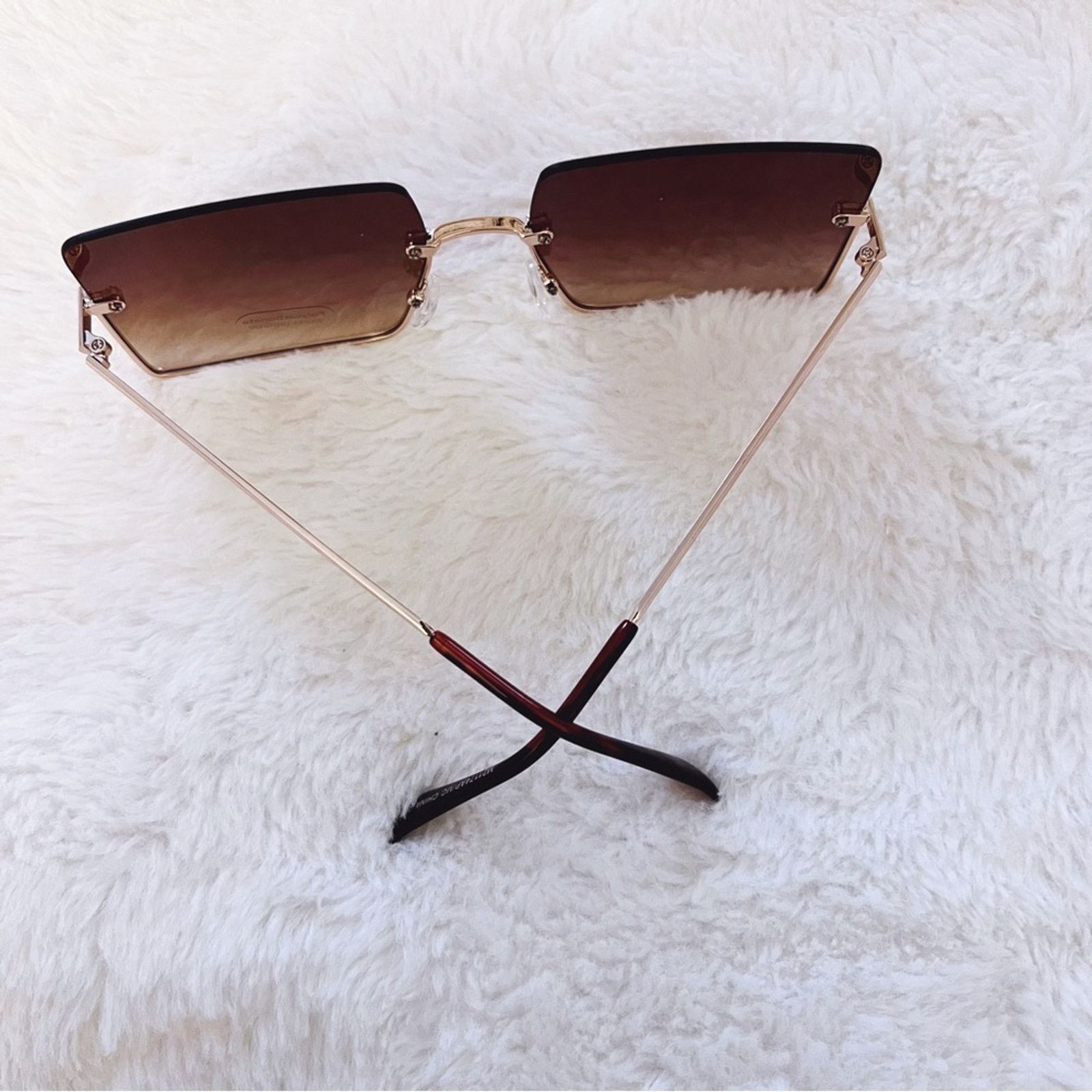 Other Blair Brown Modern Rectangle Half Rim Sunglasses Size ONE SIZE - 9 Thumbnail