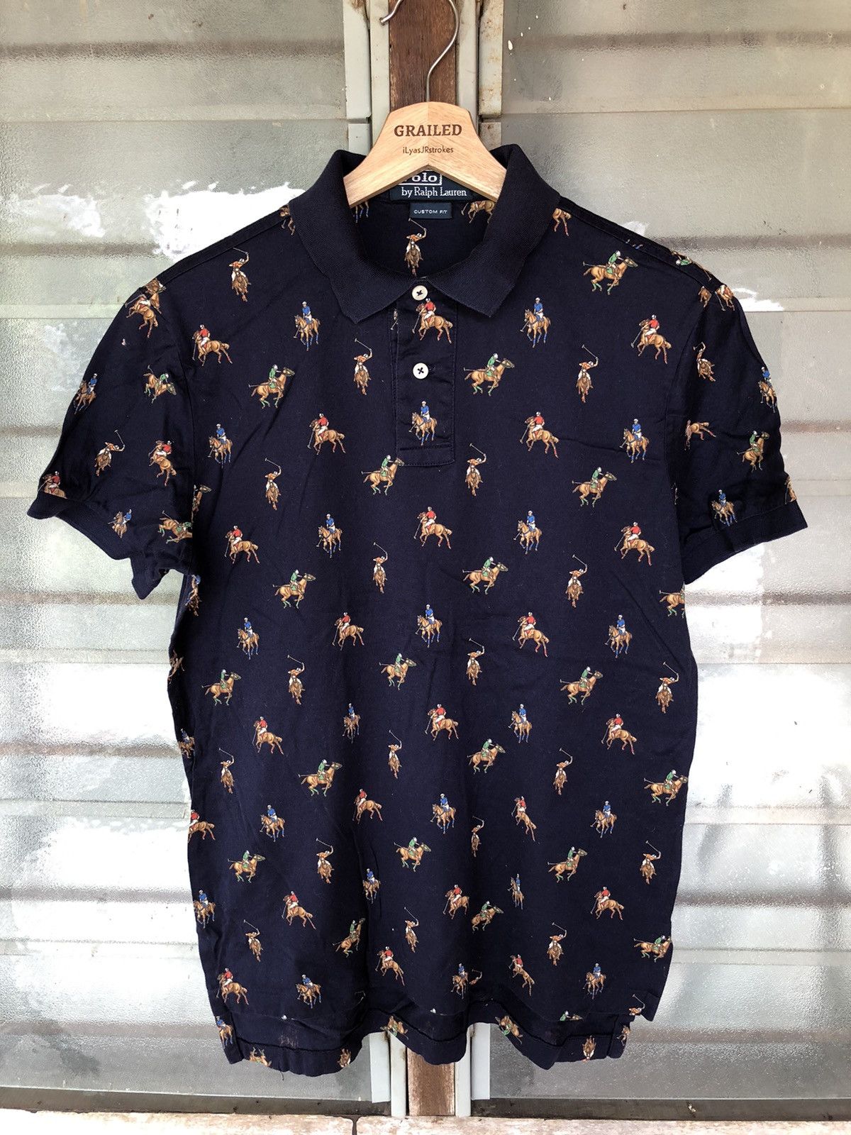 Polo Ralph Lauren Vintage Polo Ralph Lauren Horse Logo Overprint Collar Tee Size US M / EU 48-50 / 2 - 2 Thumbnail