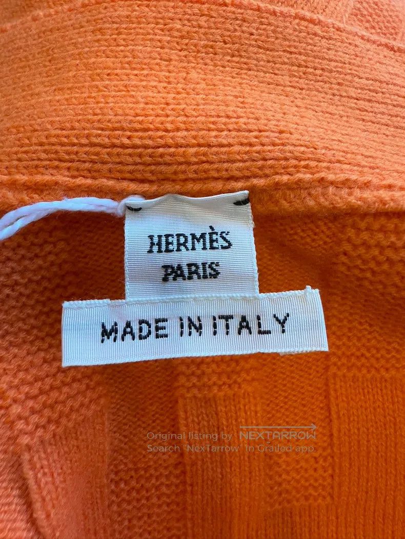 Hermes Hermes Orange wool cardigan, pure cashmere material Size XS / US 0-2 / IT 36-38 - 3 Thumbnail