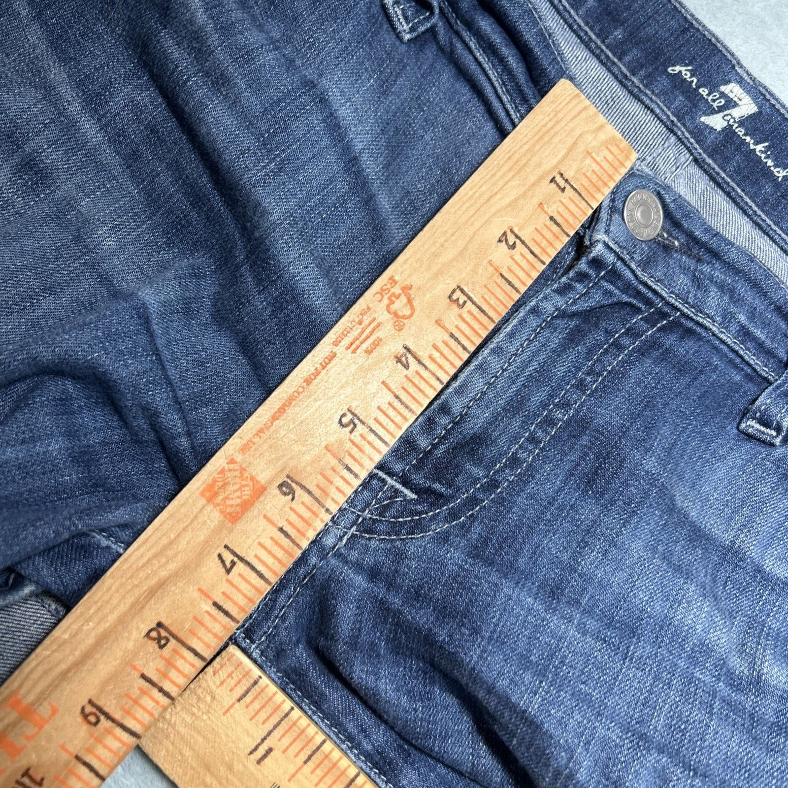 7 For All Mankind 7 For All Mankind Straight Jeans 35x33 Rhinestone Skinny Size 35" - 18 Thumbnail