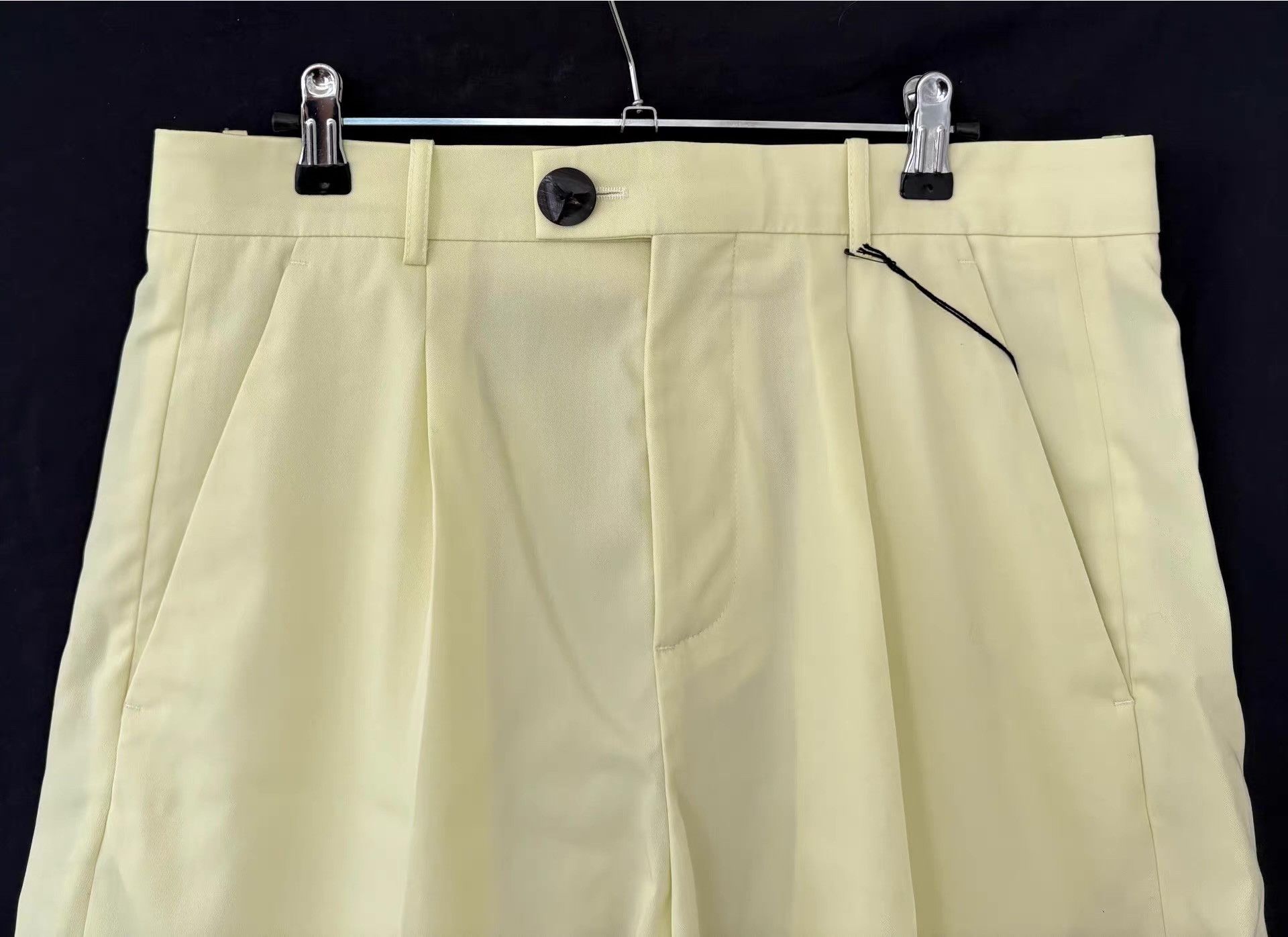 Namacheko Namacheko Men's Lemon Yellow Wool Shorts Ｑ21 Size US 34 / EU 50 - 3 Thumbnail
