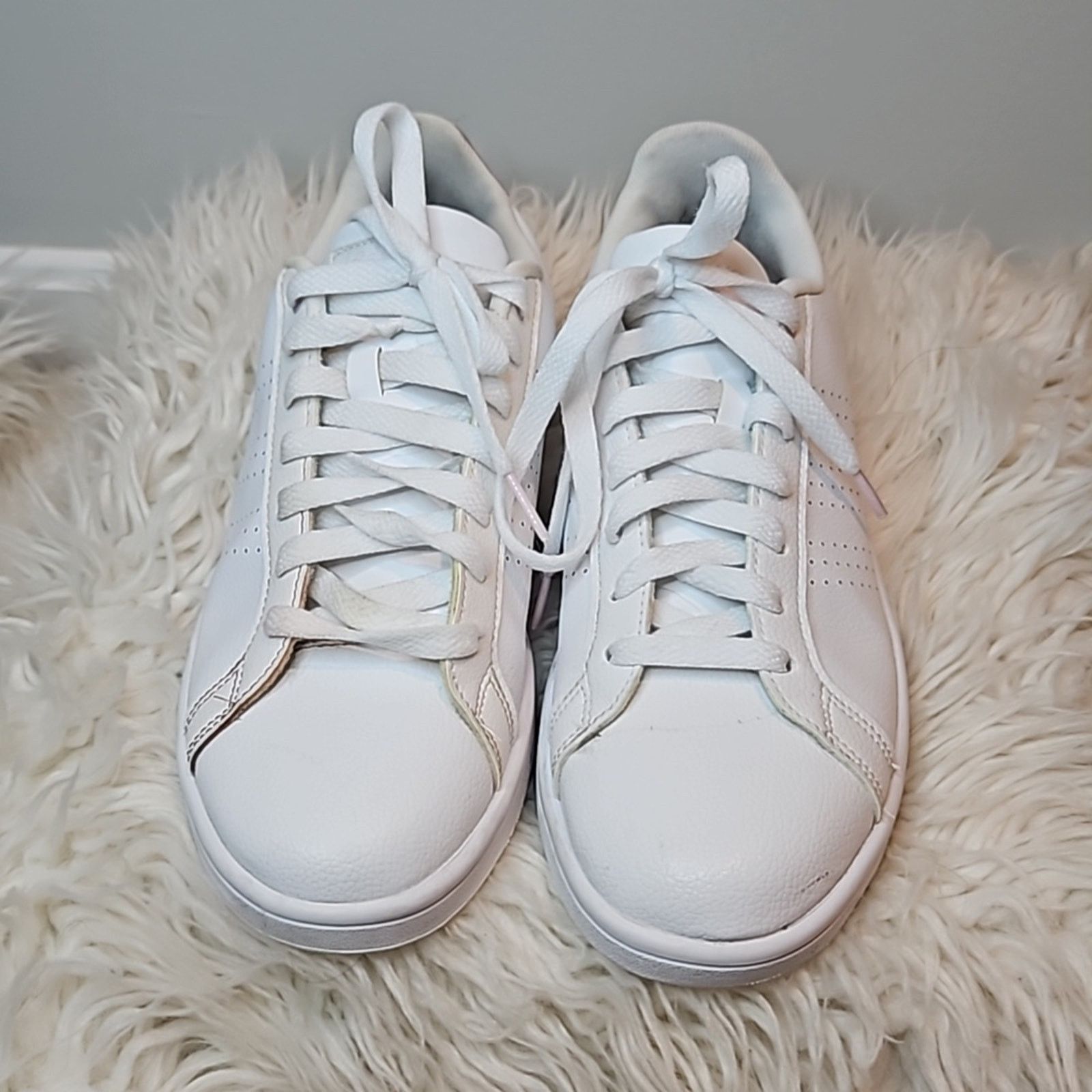 Adidas Adidas Cloudfoam White and Blush Pink Sneakers Size US 9 / IT 39 - 1 Thumbnail