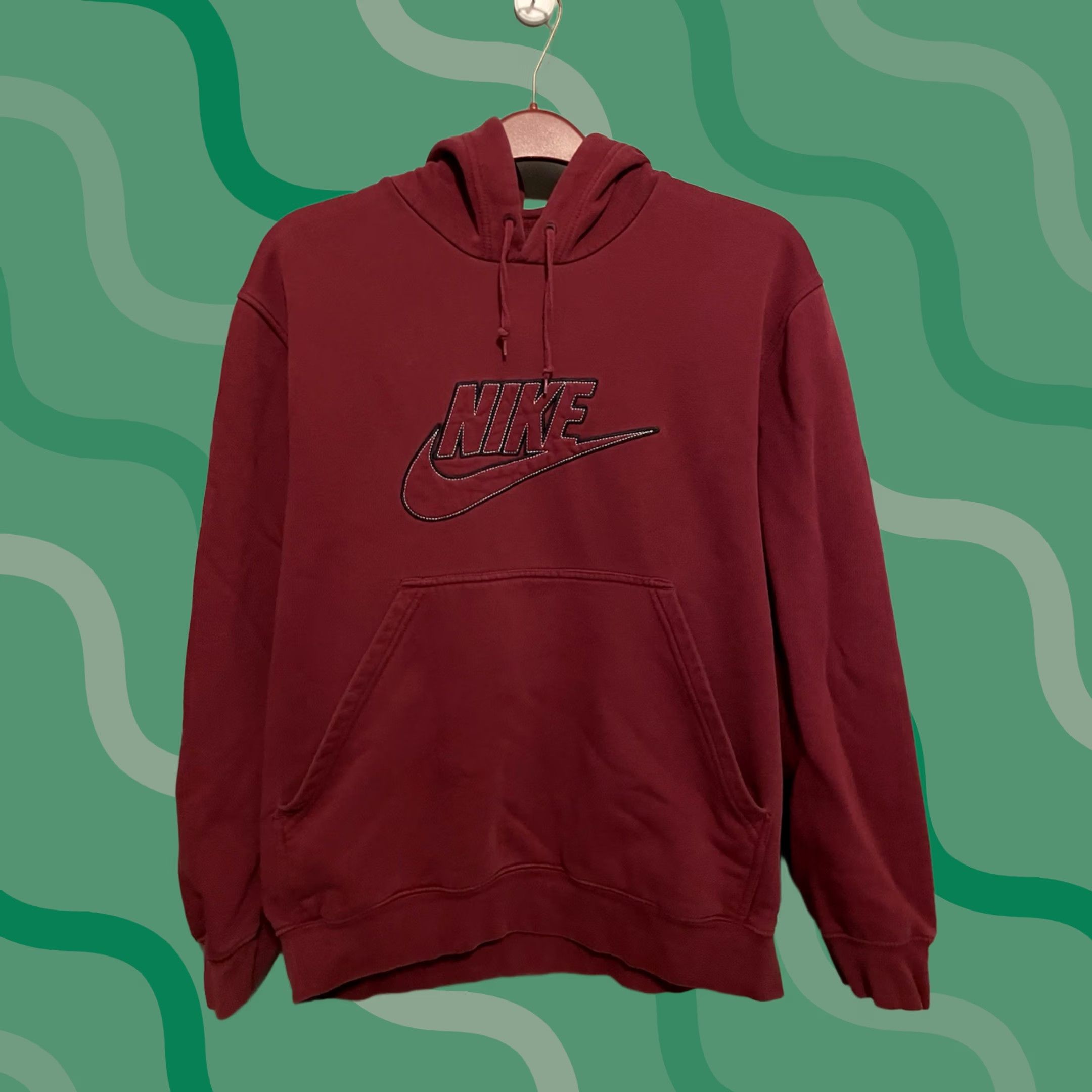 Nike VINTAGE Nike Hoodie Mens M Red Center Swoosh Grunge 90s Logo Cartoon Football Sports Pullover Blues? Size US M / EU 48-50 / 2 - 1 Thumbnail