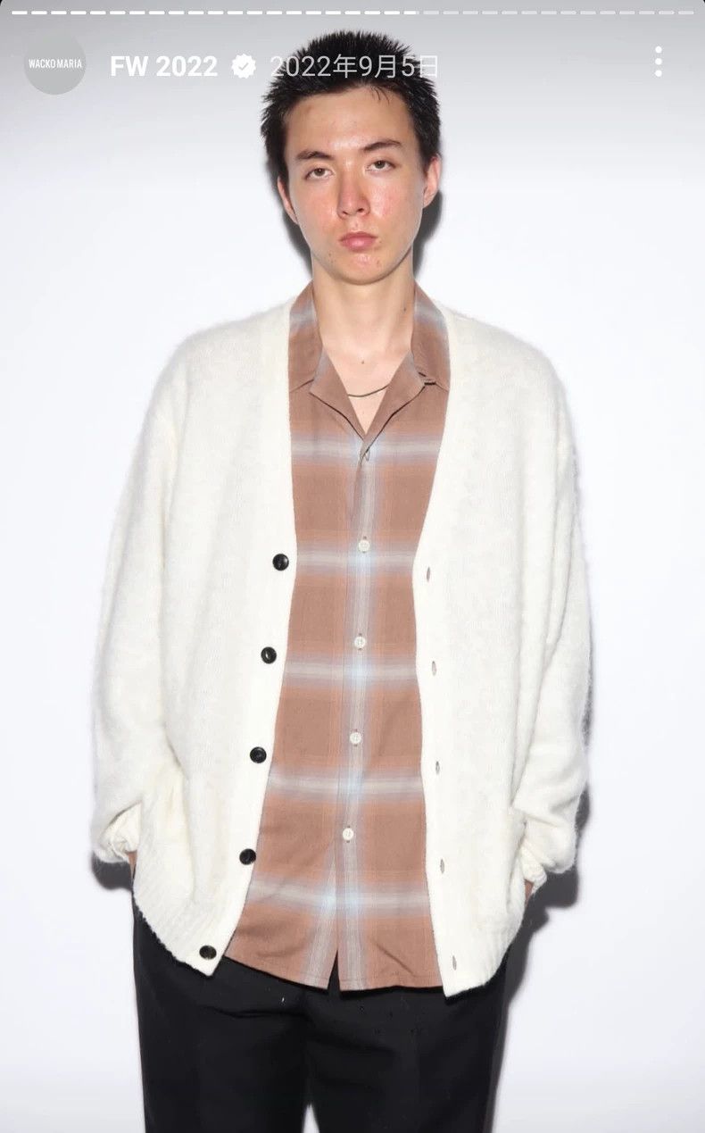 Wacko Maria WACKO MARIA 22FW MAHAIR KNIT CARDIGAN pure white Wool + Mo Size US S / EU 44-46 / 1 - 9 Thumbnail