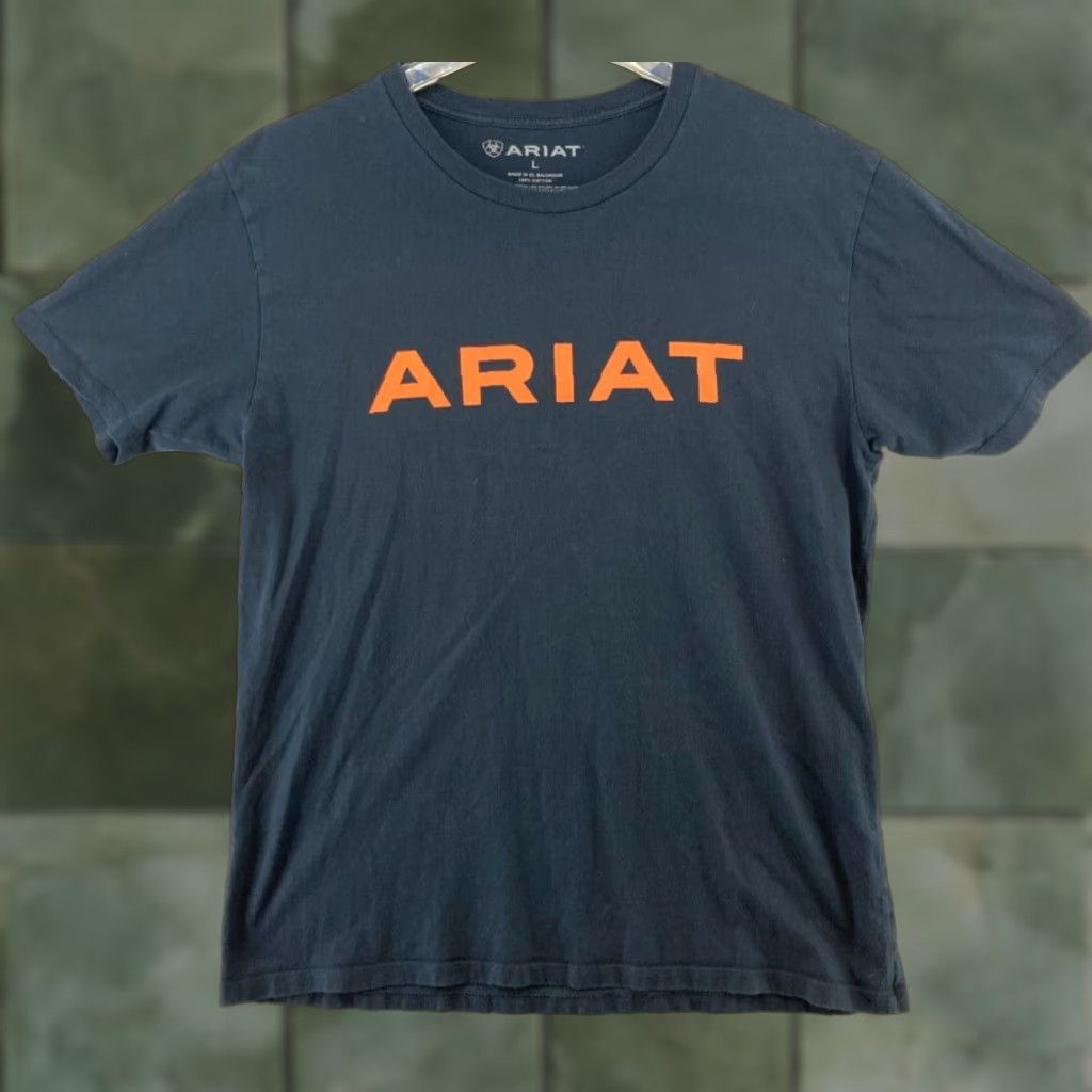 Ariat Ariat Men's T-Shirt Large Black Short Sleeve Crew Neck Jersey Cotton Classic Outdoor Western Size US L / EU 52-54 / 3 - 1 Thumbnail