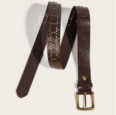 Jewelry Retro Soft Luxury Brown PU Leather Belt Size ONE SIZE - 2 Thumbnail